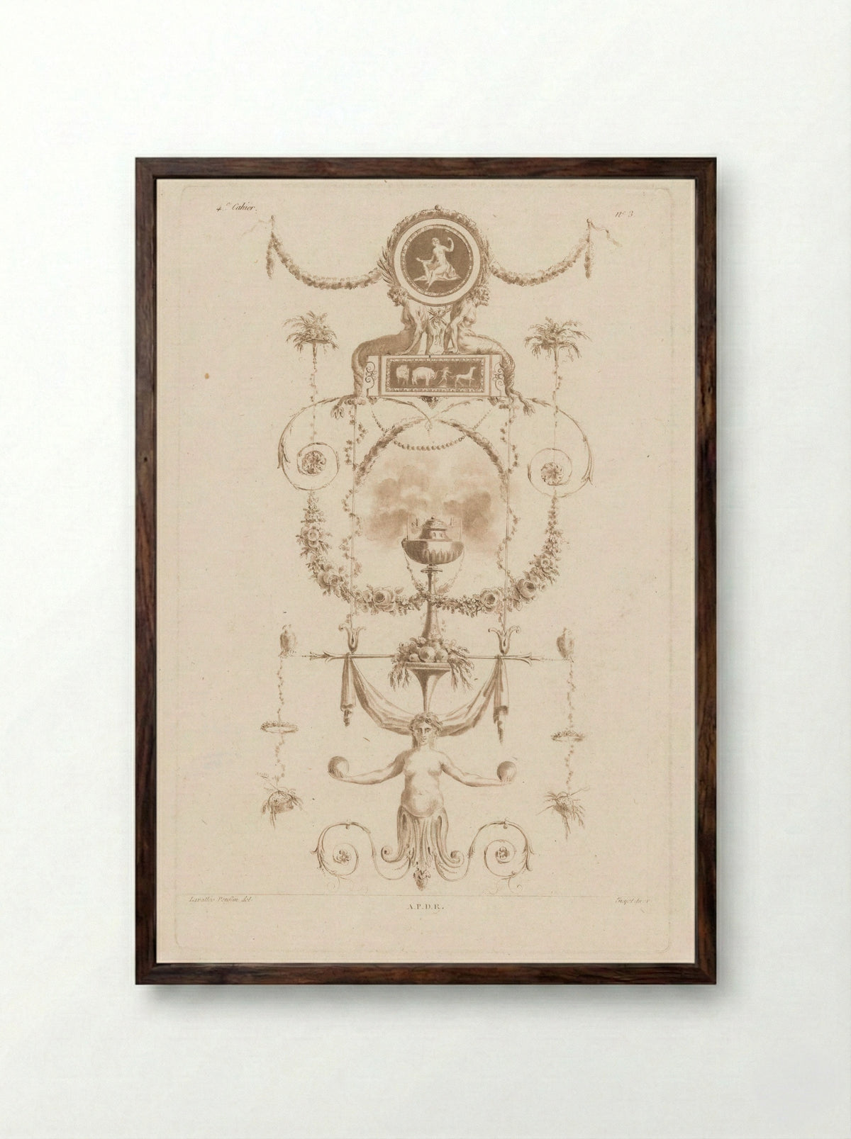 Arabesken met rookvat - Laurent Guyot - Framed Print Dark Wood