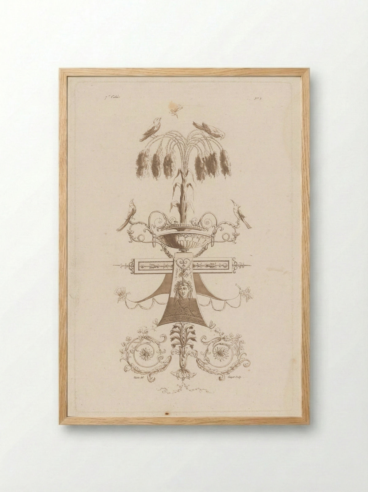 Arabesken met vogels - Laurent Guyot - Framed Print Wood