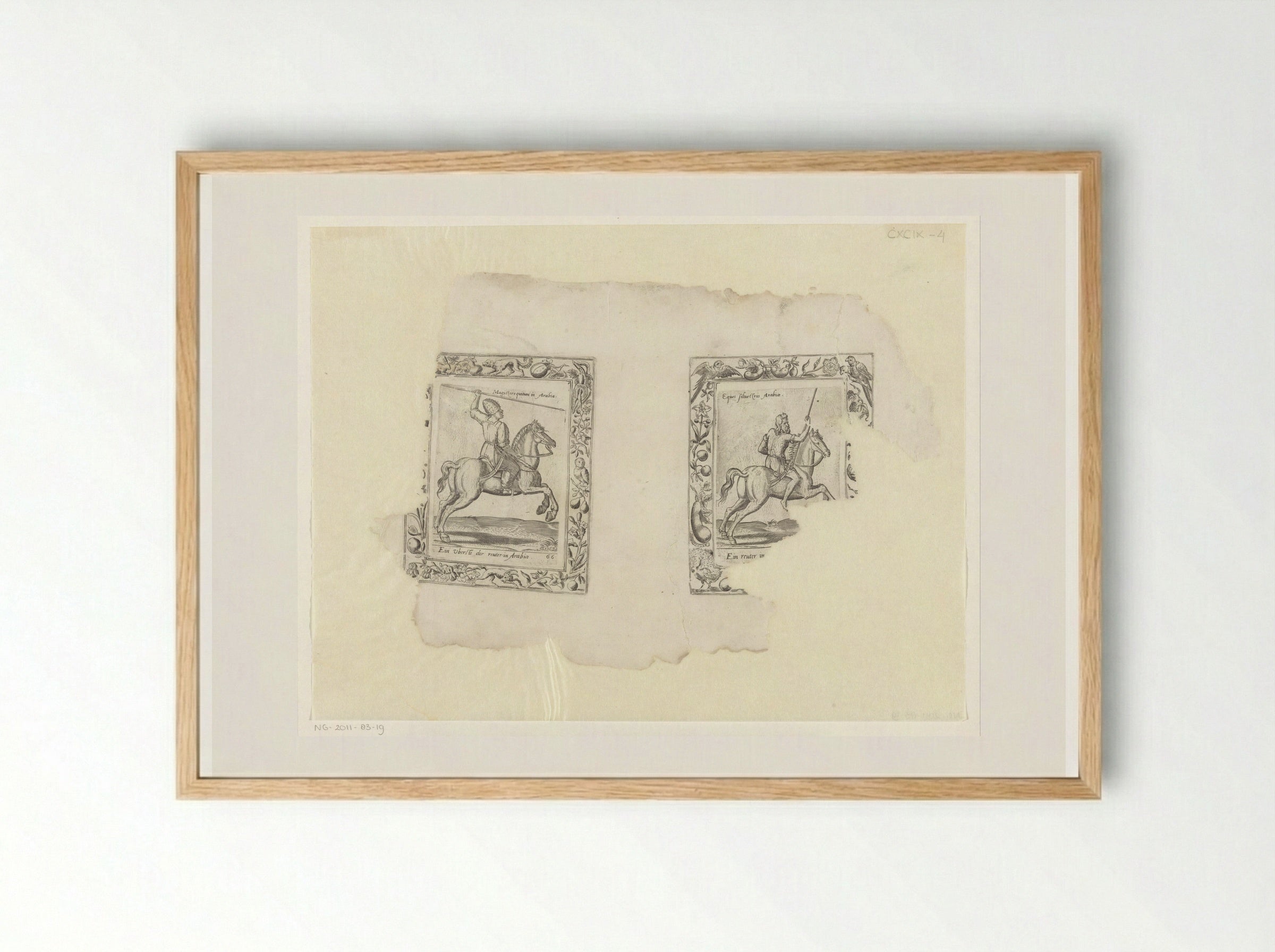 Arabische hoofdman en ruiter - Abraham de Bruyn - Framed Print Wood