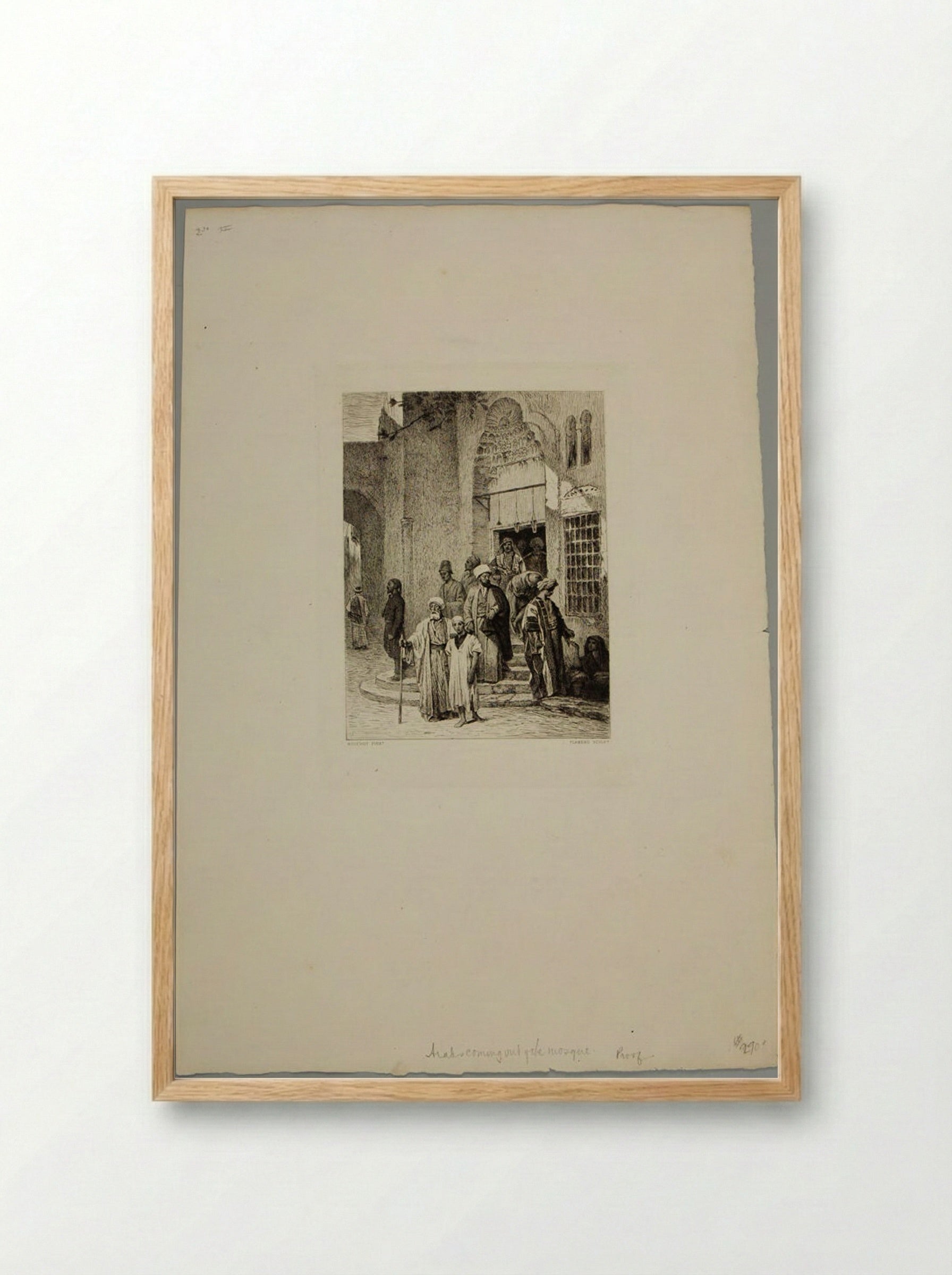 Arabs Coming Out of the Mosque - Léopold Flameng - Framed Print Wood