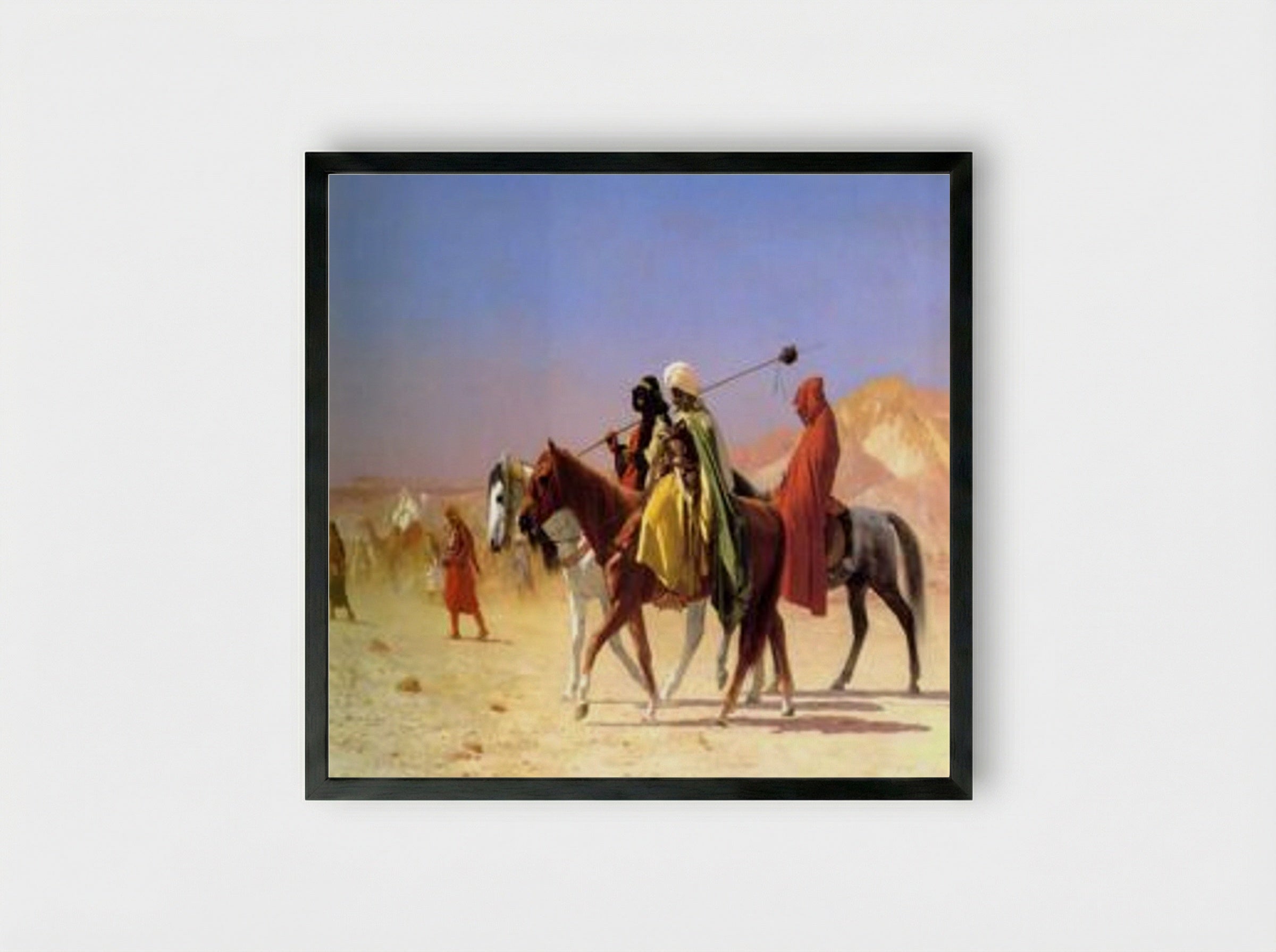 Arabs Crossing the Desert - Jean-Léon Gérôme - Framed Print Black