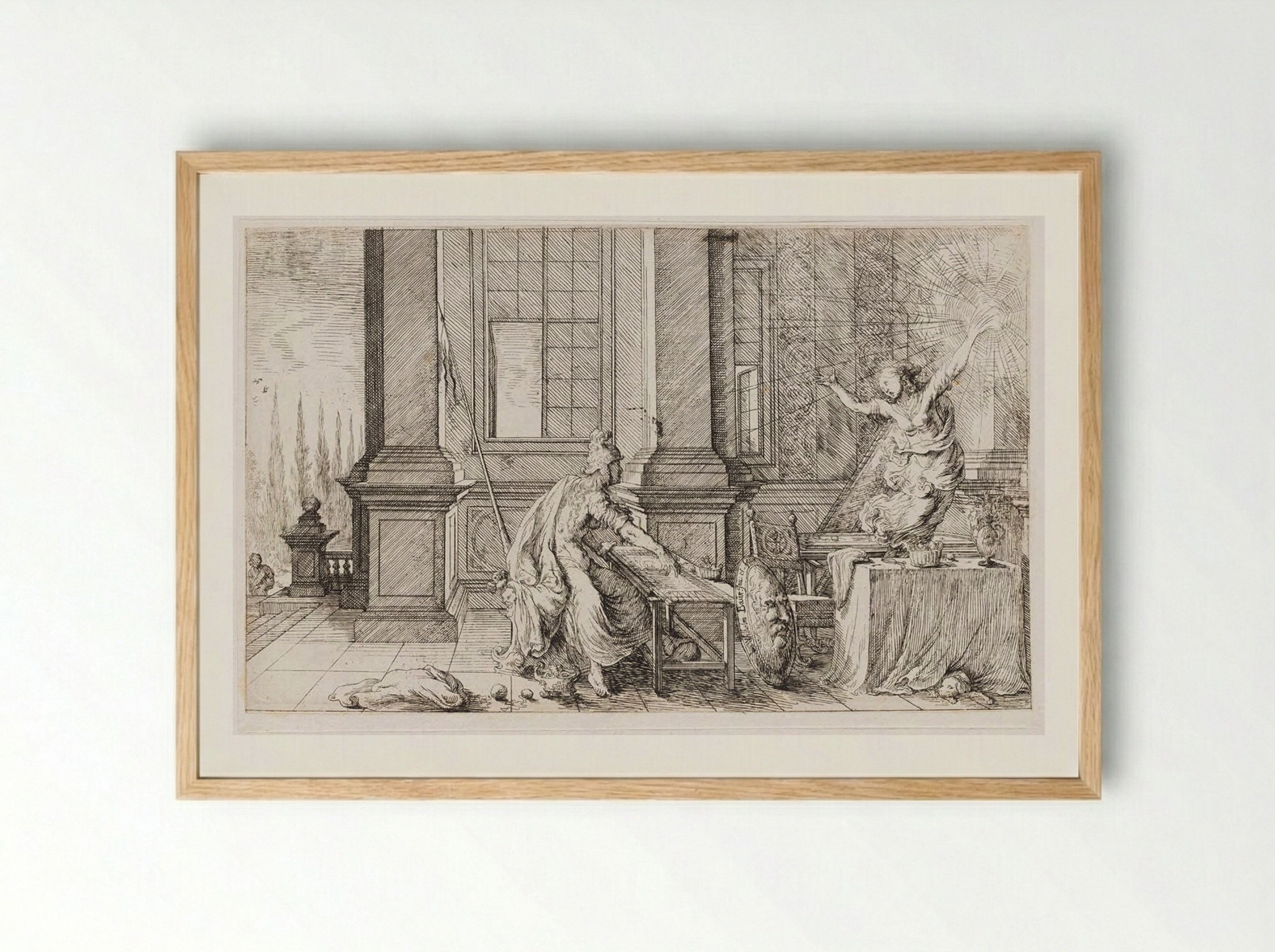 Arachne Is Transformed into a Spider - Johann Wilhelm Baur - Framed Print Wood