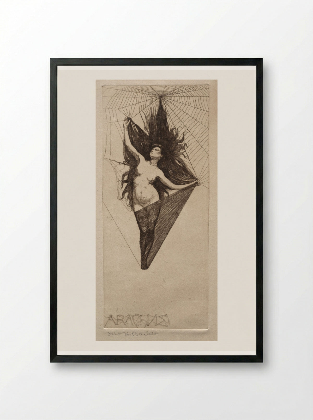 Arachne - Otto H. Bacher - Framed Print Black