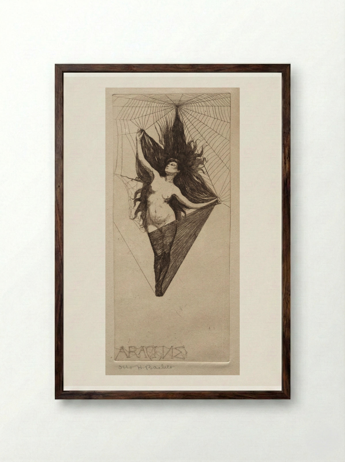 Arachne - Otto H. Bacher - Framed Print Dark Wood
