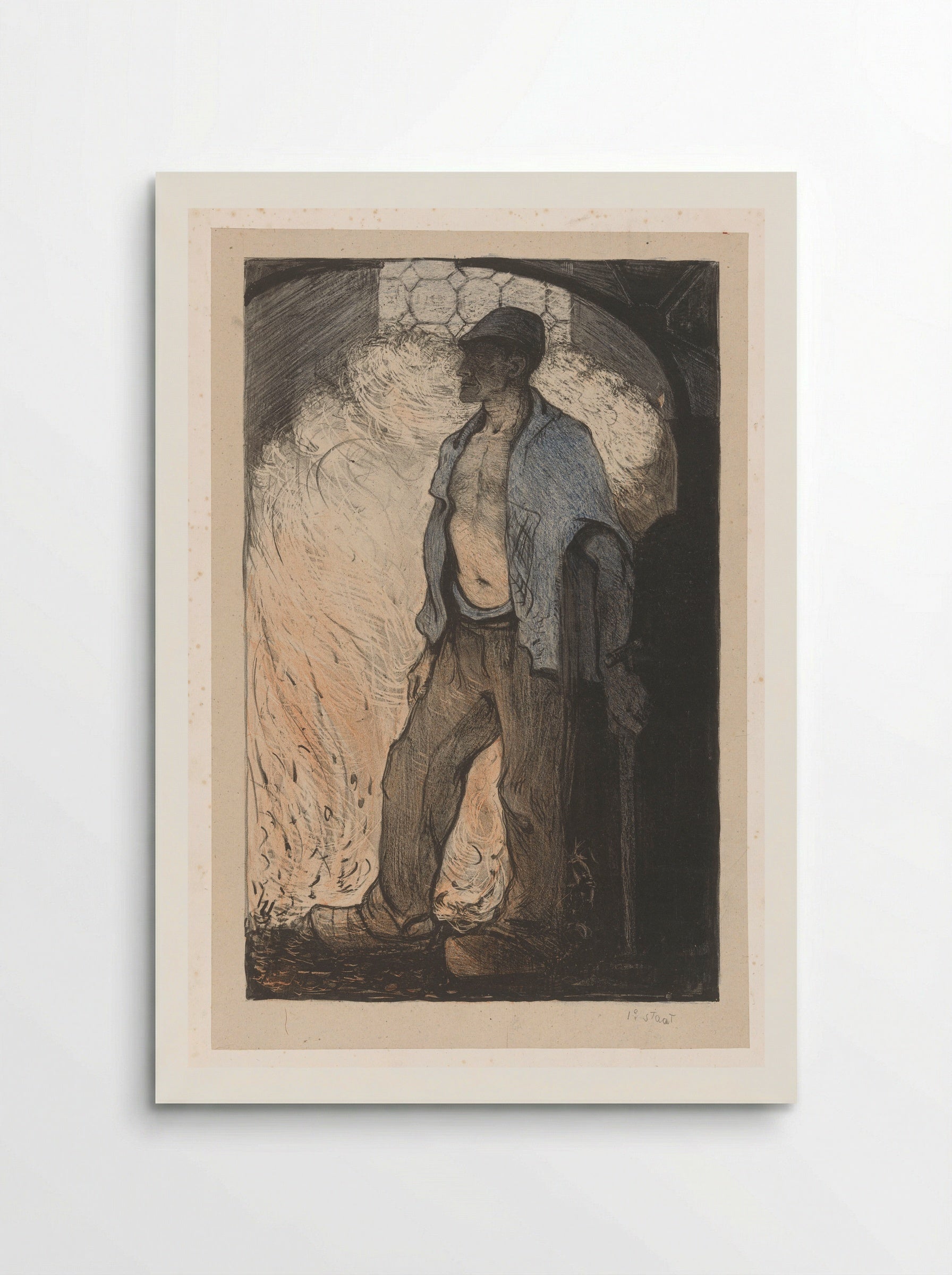 Arbeider bij een vuur - Richard Nicolaüs Roland Holst - Poster