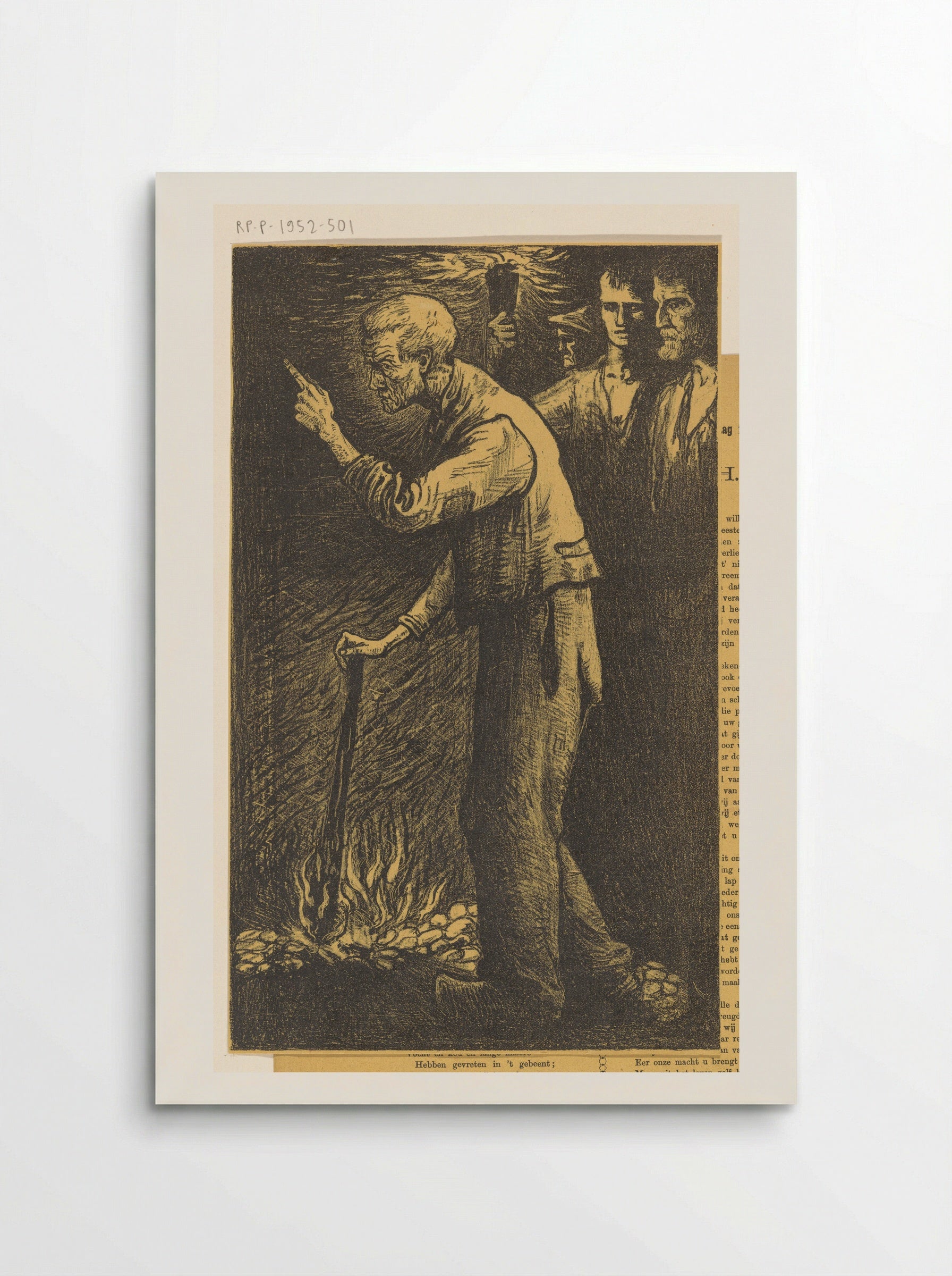 Arbeider met brandende fakkel en opgeheven vinger - Richard Nicolaüs Roland Holst - Poster