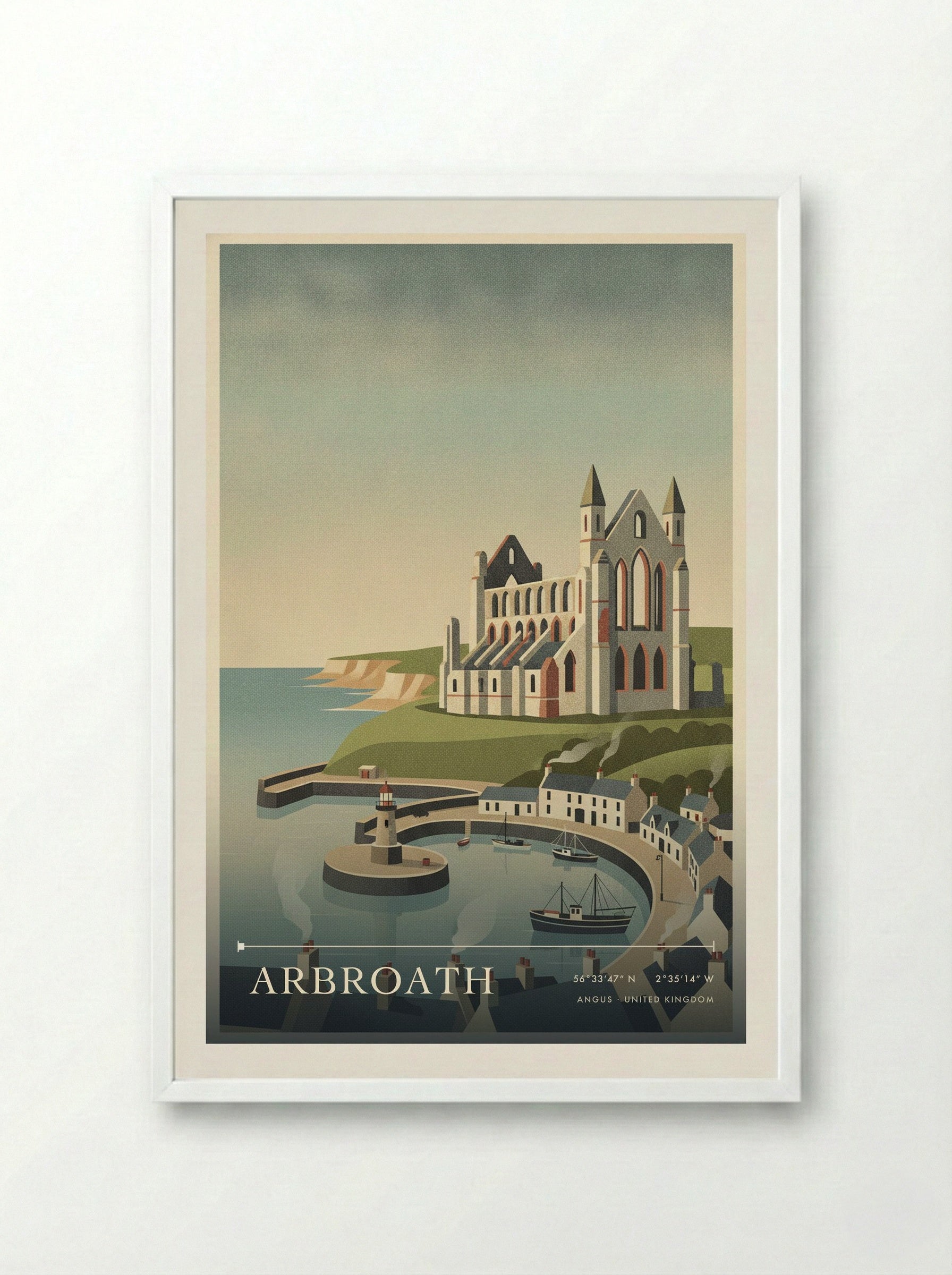 Arbroath Angus United Kingdom Travel Poster - Framed Print White
