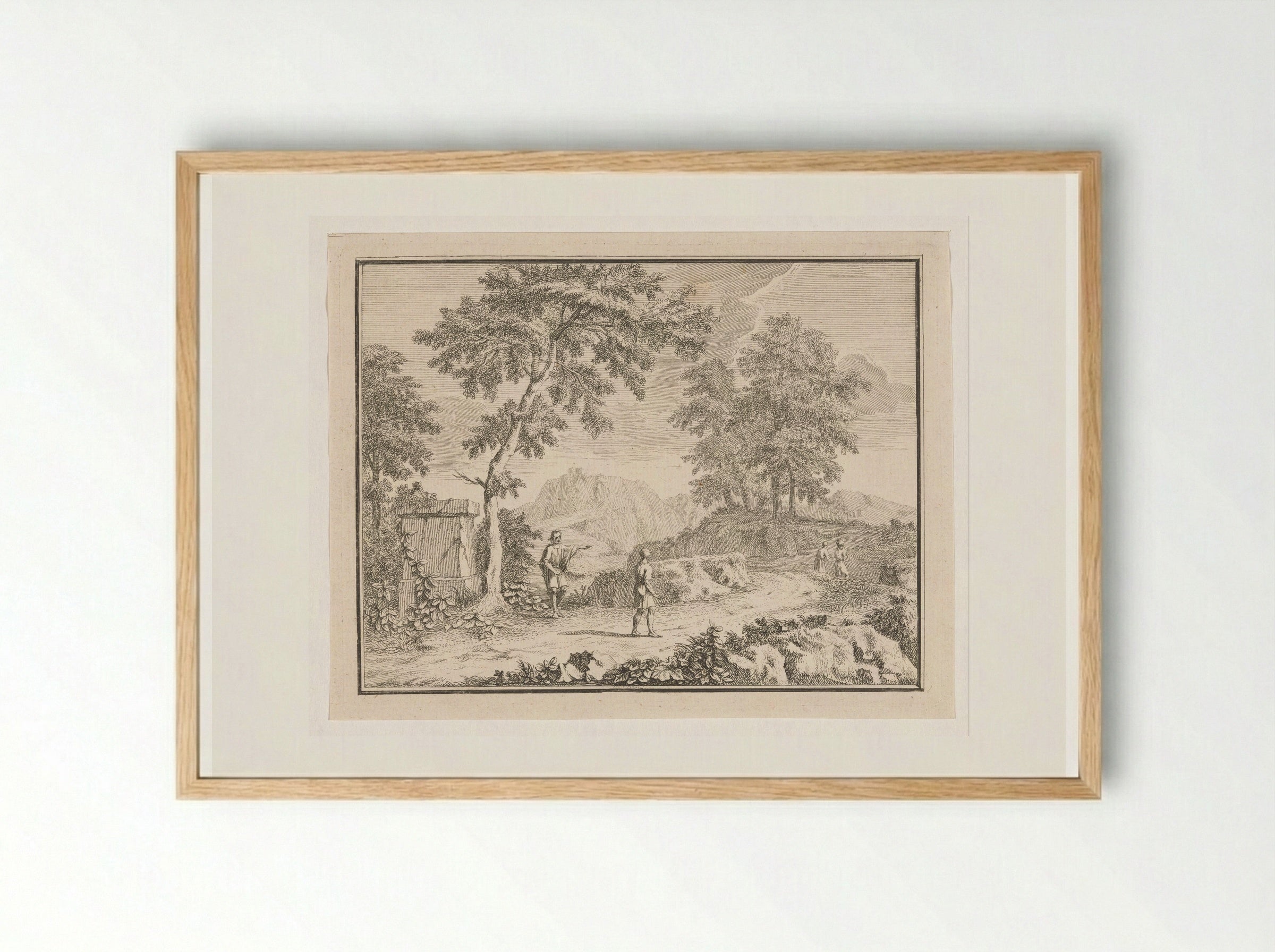 Arcadian Landscape with a Man Pointing the Way - Louis Fabritius Dubourg - Framed Print Wood
