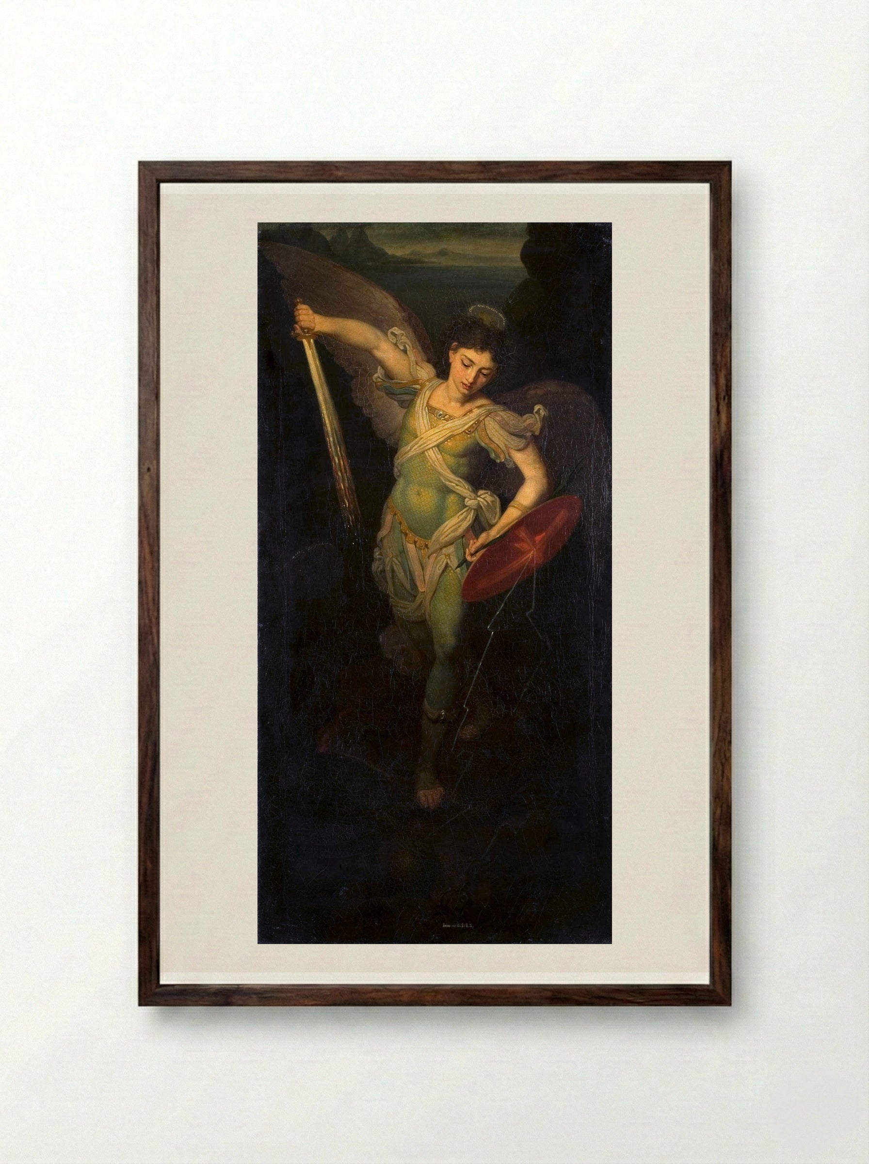 Archangel Michael - Vladimir Borovikovsky - Framed Print Dark Wood