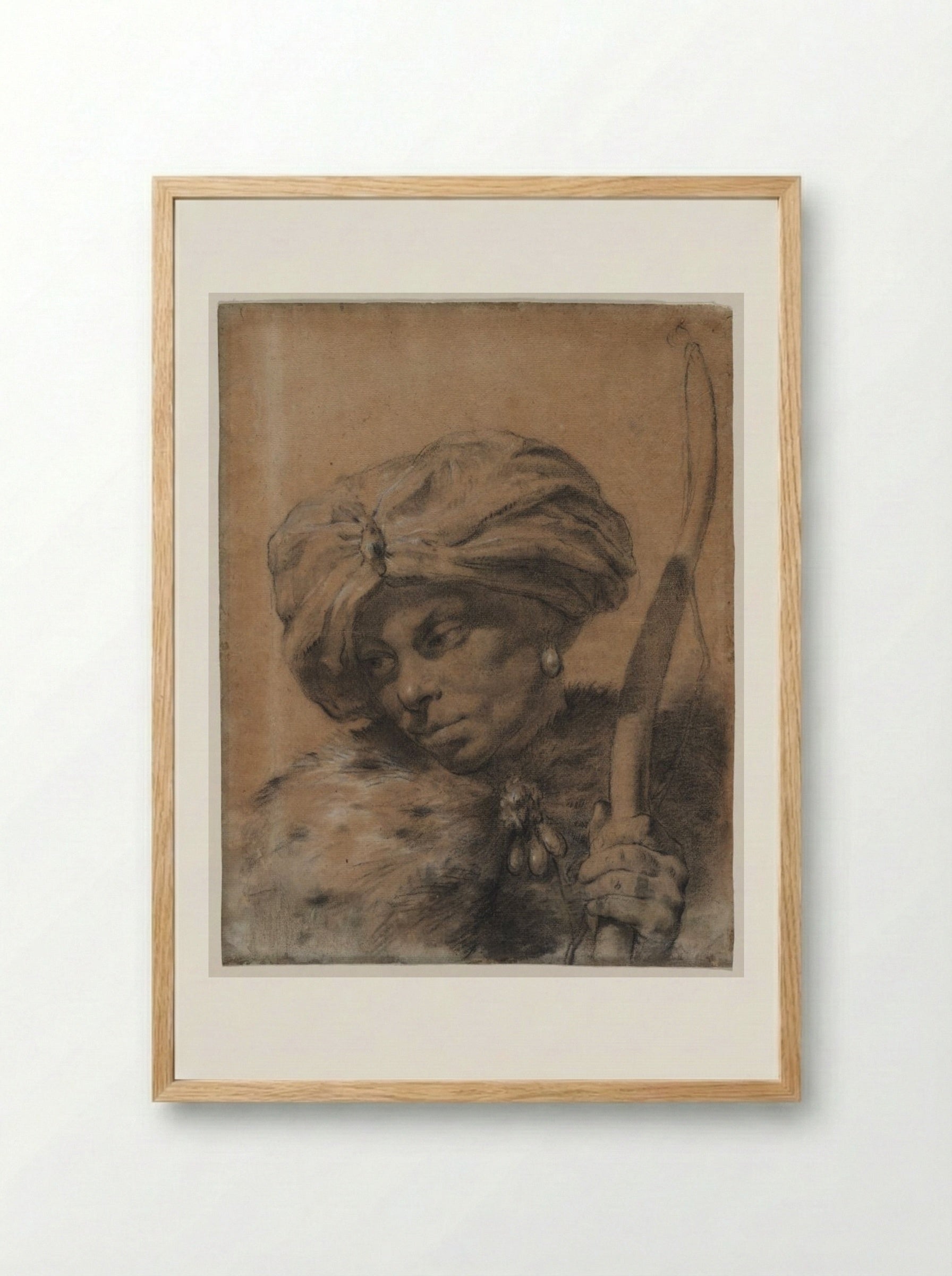 Archer with Turbaned Headdress - Giovanni Battista Piazzetta - Framed Print Wood