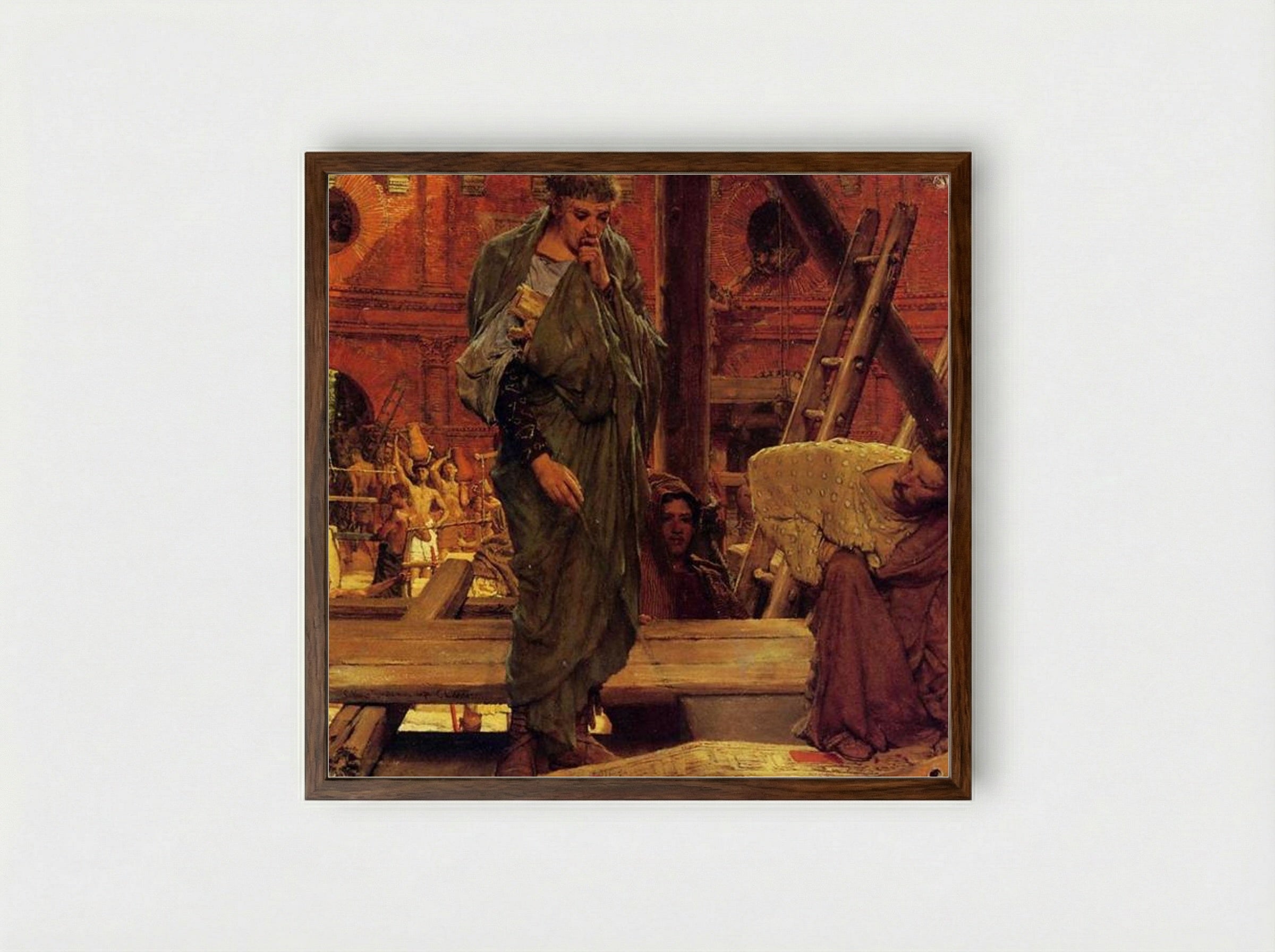 Architecture in Ancient Rome - Sir Lawrence Alma-Tadema - Framed Print Dark Wood