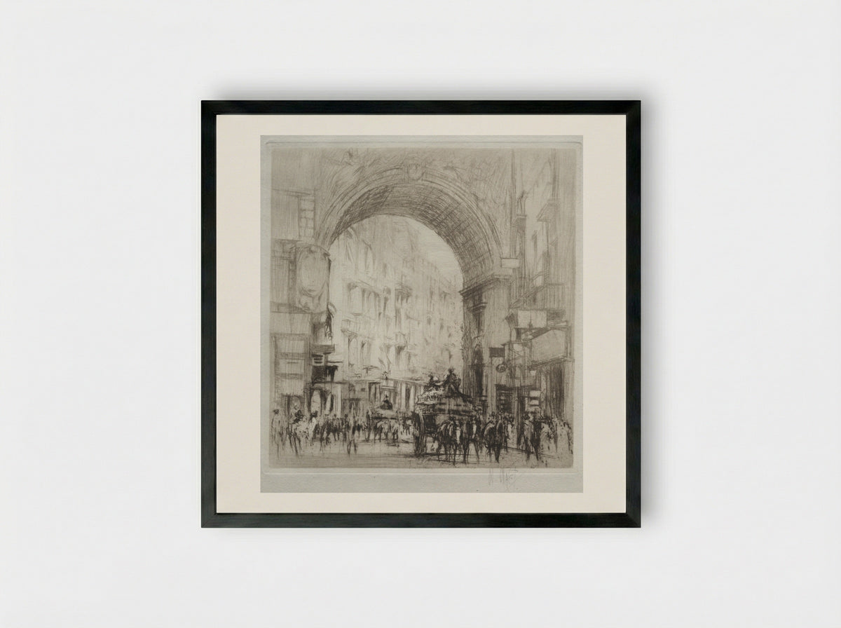 Arco San Carlo, Naples - William Walcot - Framed Print Black