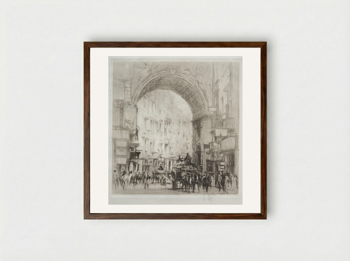 Arco San Carlo, Naples - William Walcot - Framed Print Dark Wood