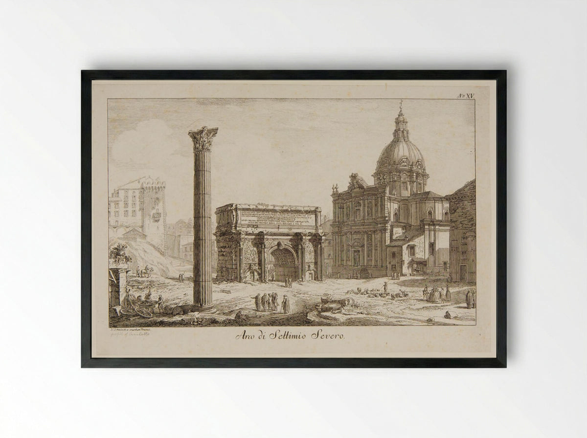 Arco di Settimio Severo - Johann Christian Jacob Friedrich - Framed Print Black