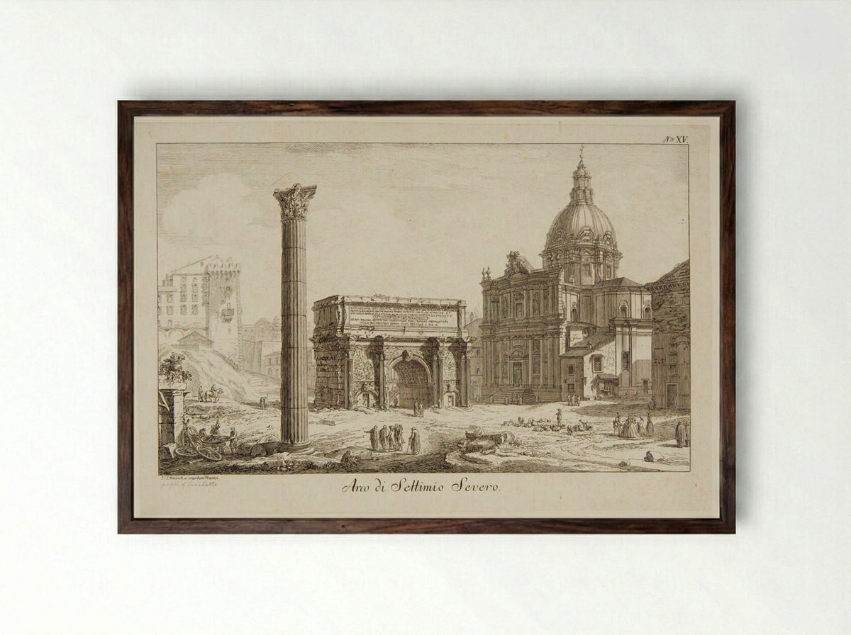 Arco di Settimio Severo - Johann Christian Jacob Friedrich - Framed Print Dark Wood