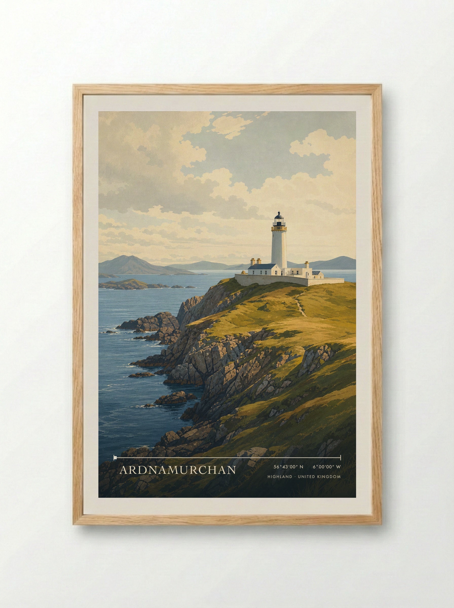 Ardnamurchan Highland United Kingdom Travel Poster - Framed Print Wood