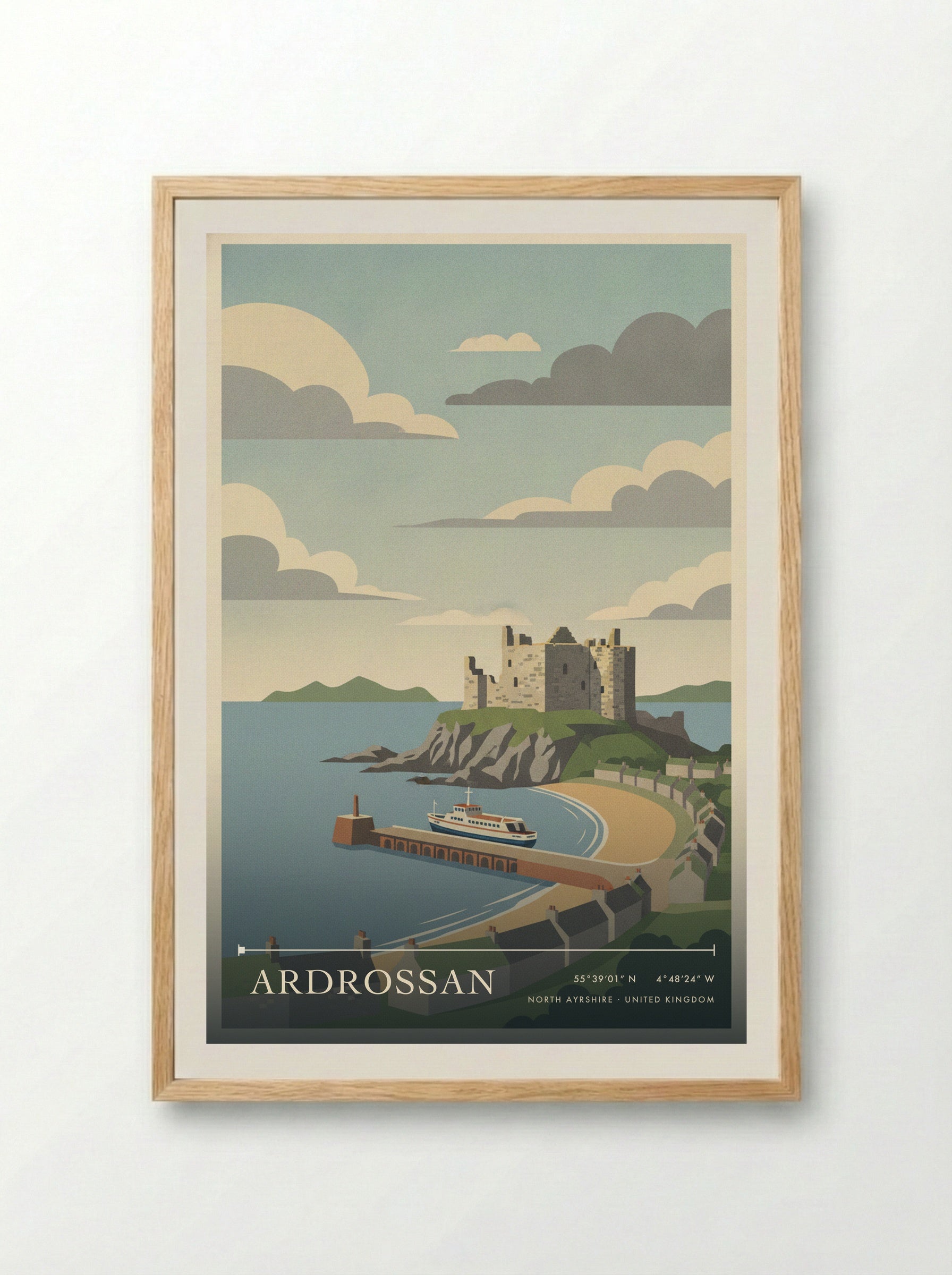 Ardrossan North Ayrshire United Kingdom Travel Poster - Framed Print Wood