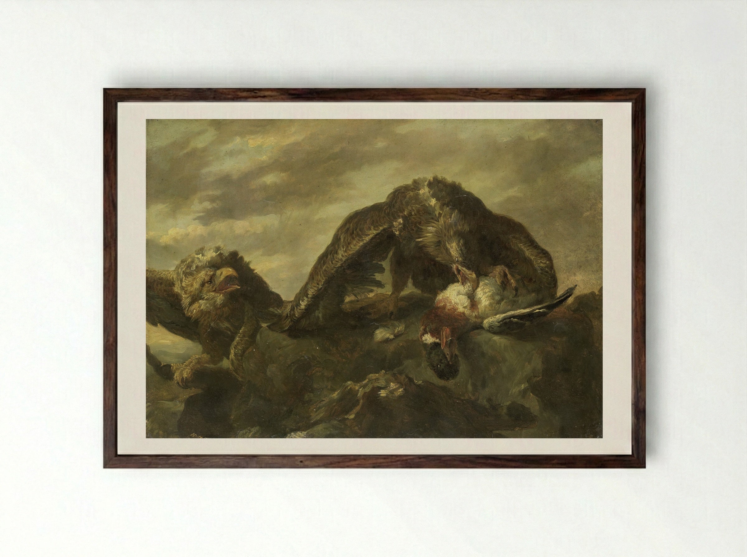 Arenden op rotsen - Matthijs Maris - Framed Print Dark Wood