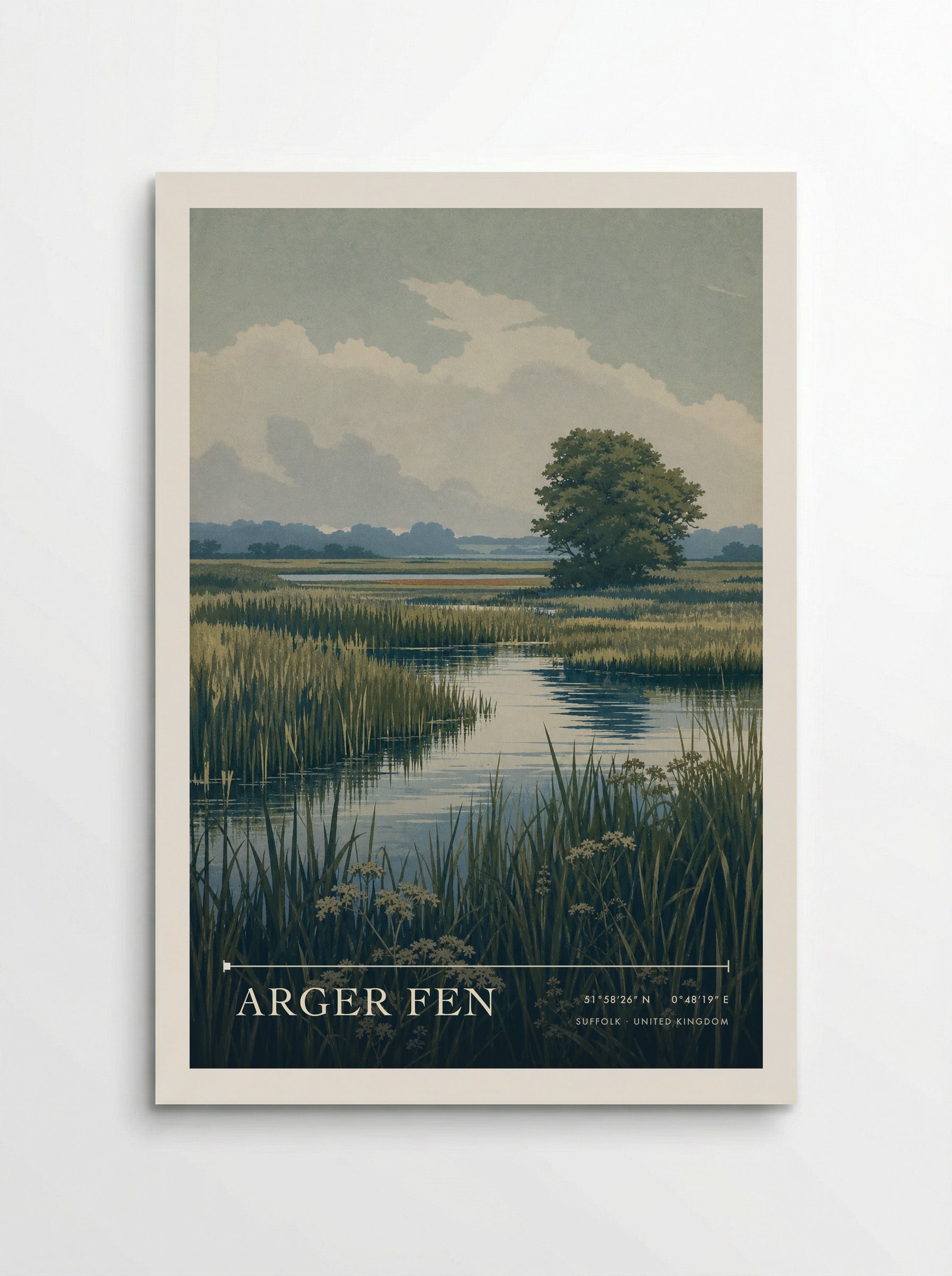 Arger Fen Suffolk United Kingdom Travel Poster - Poster