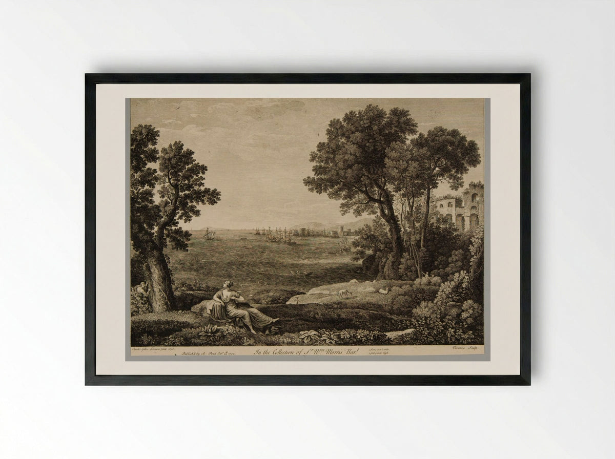Ariadne and Bacchus - François Vivares - Framed Print Black