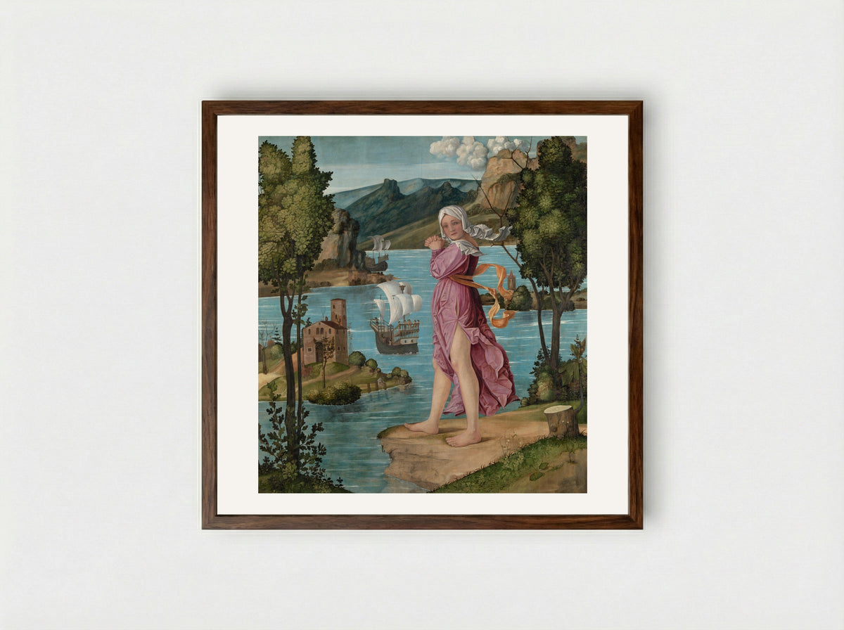 Ariadne on Naxos - Filippo da Verona - Framed Print Dark Wood