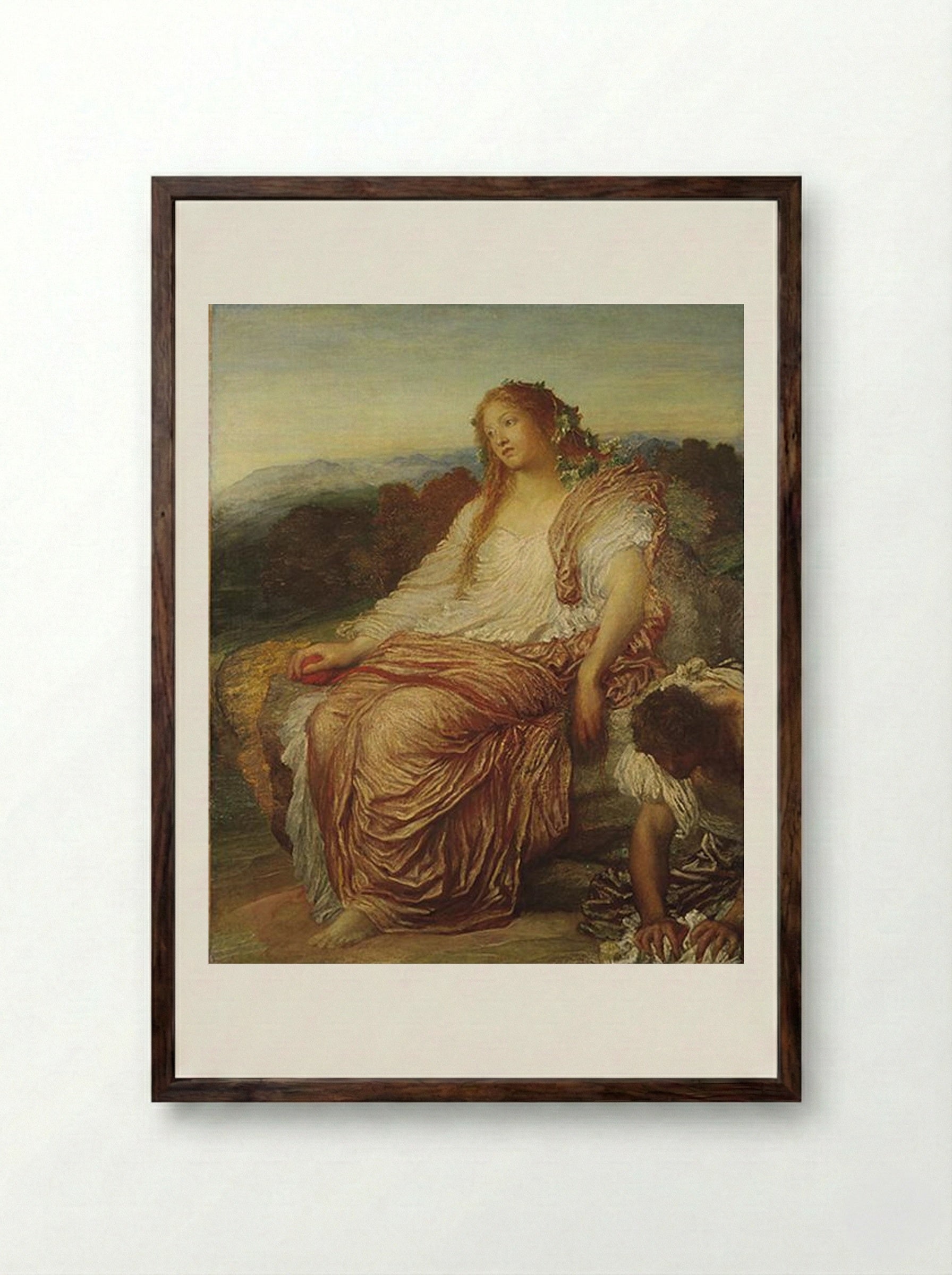 Ariadne - George Frederick Watts - Framed Print Dark Wood