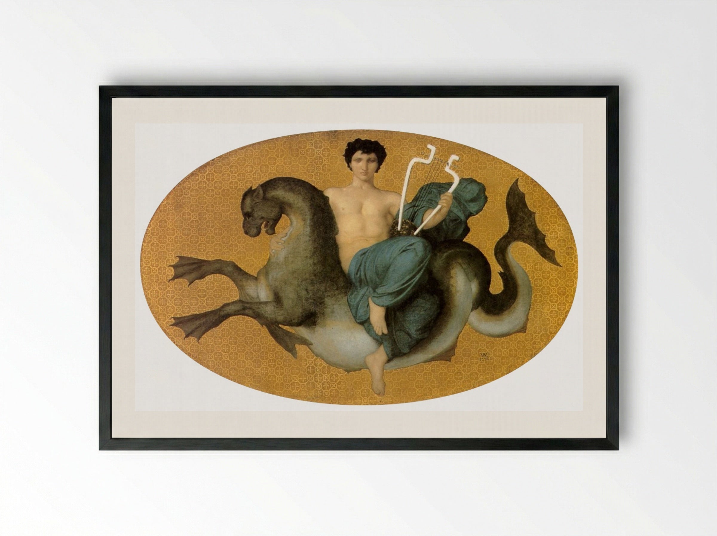 Arion on a Sea Horse - William-Adolphe Bouguereau - Framed Print Black
