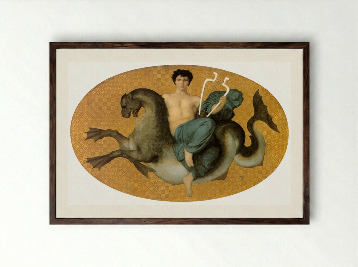 Arion on a Sea Horse - William-Adolphe Bouguereau - Framed Print Dark Wood