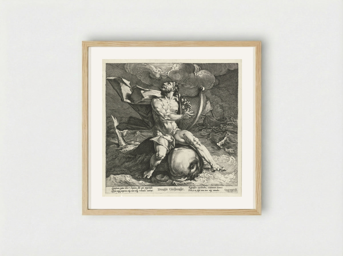 Arion on the Dolphin - Jan Harmensz. Muller - Framed Print Wood