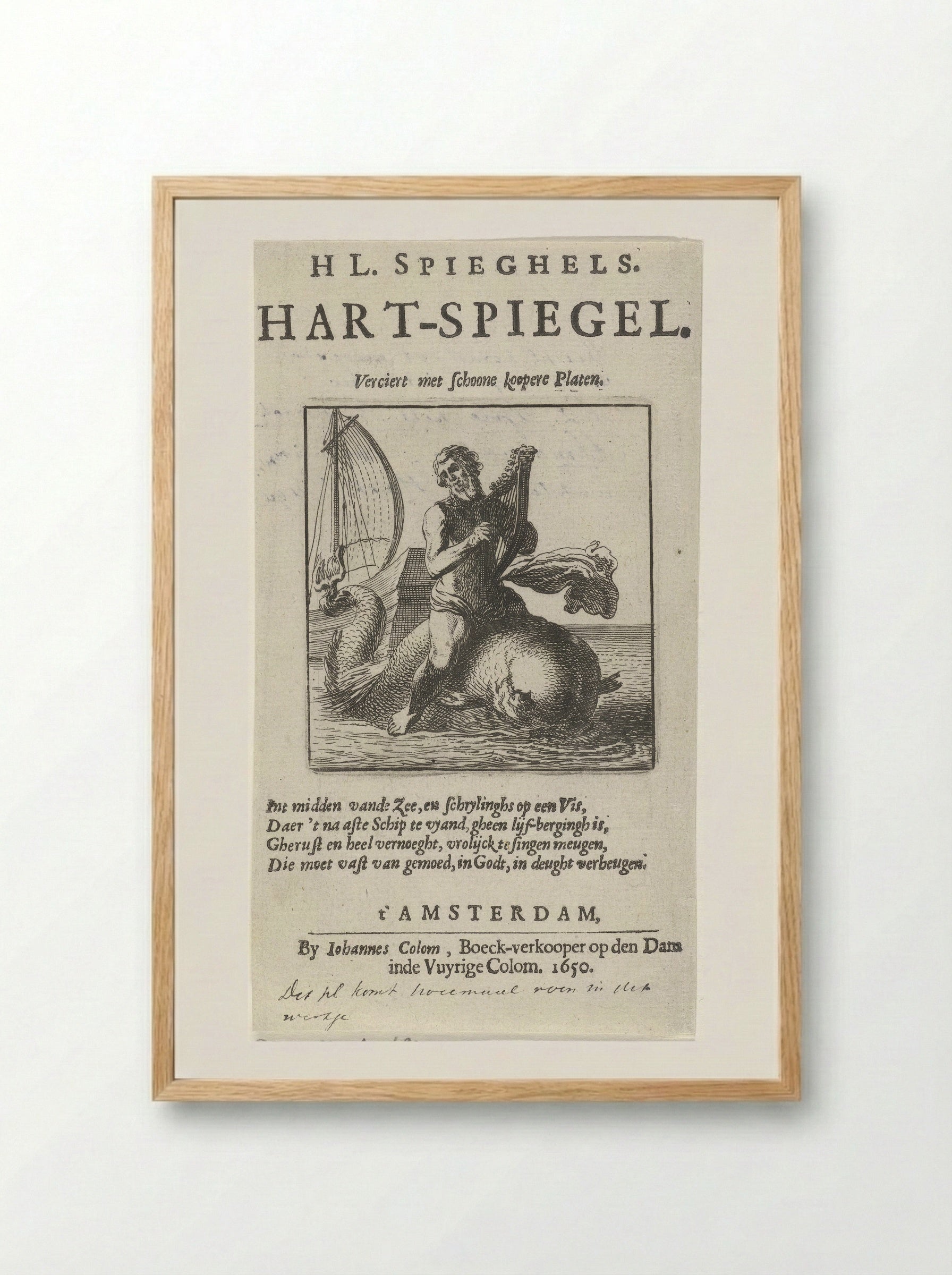 Arion on the Dolphin - Pieter Nolpe - Framed Print Wood