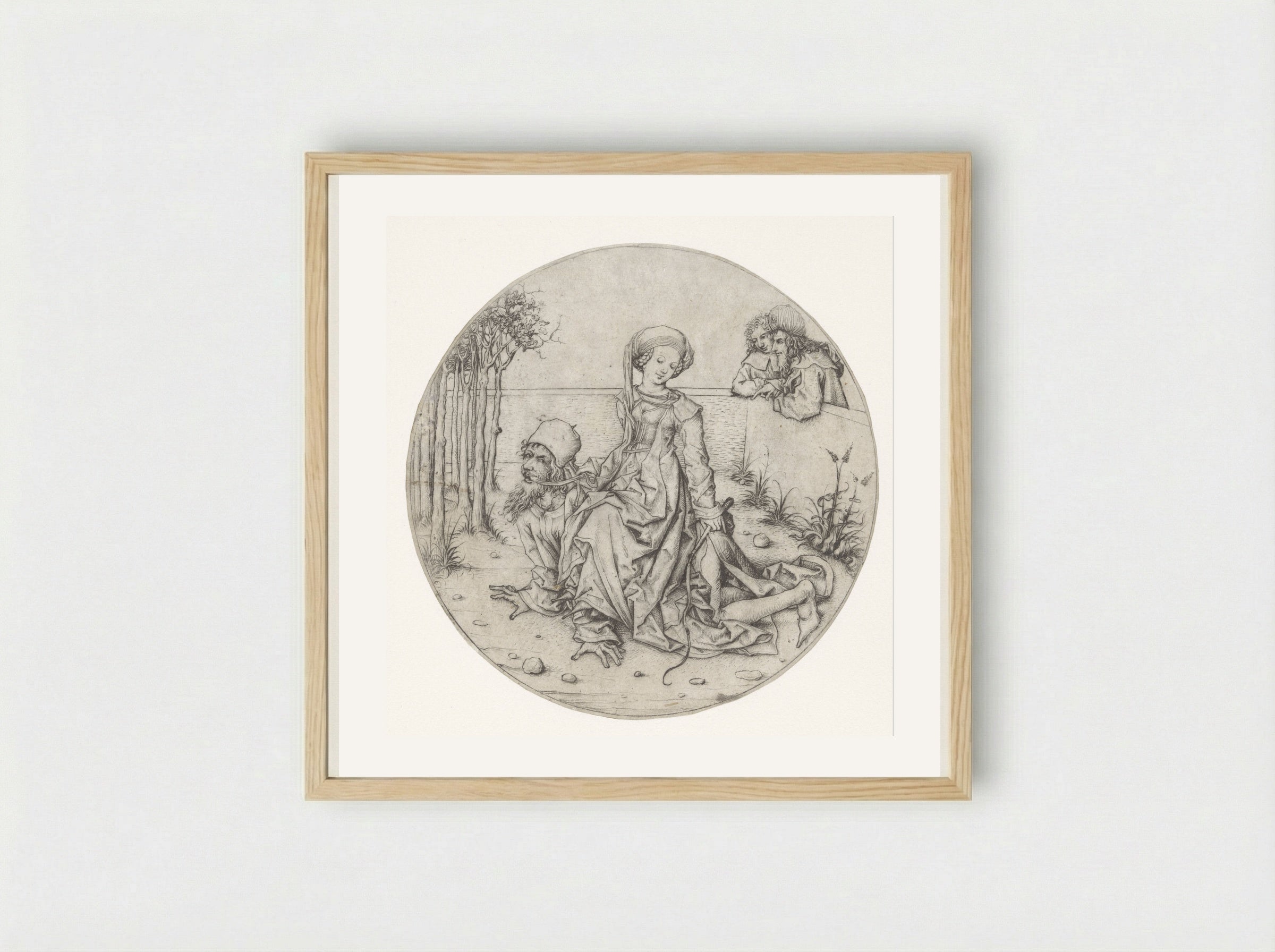 Aristoteles en Phyllis - Meester van het Amsterdamse Kabinet - Framed Print Wood