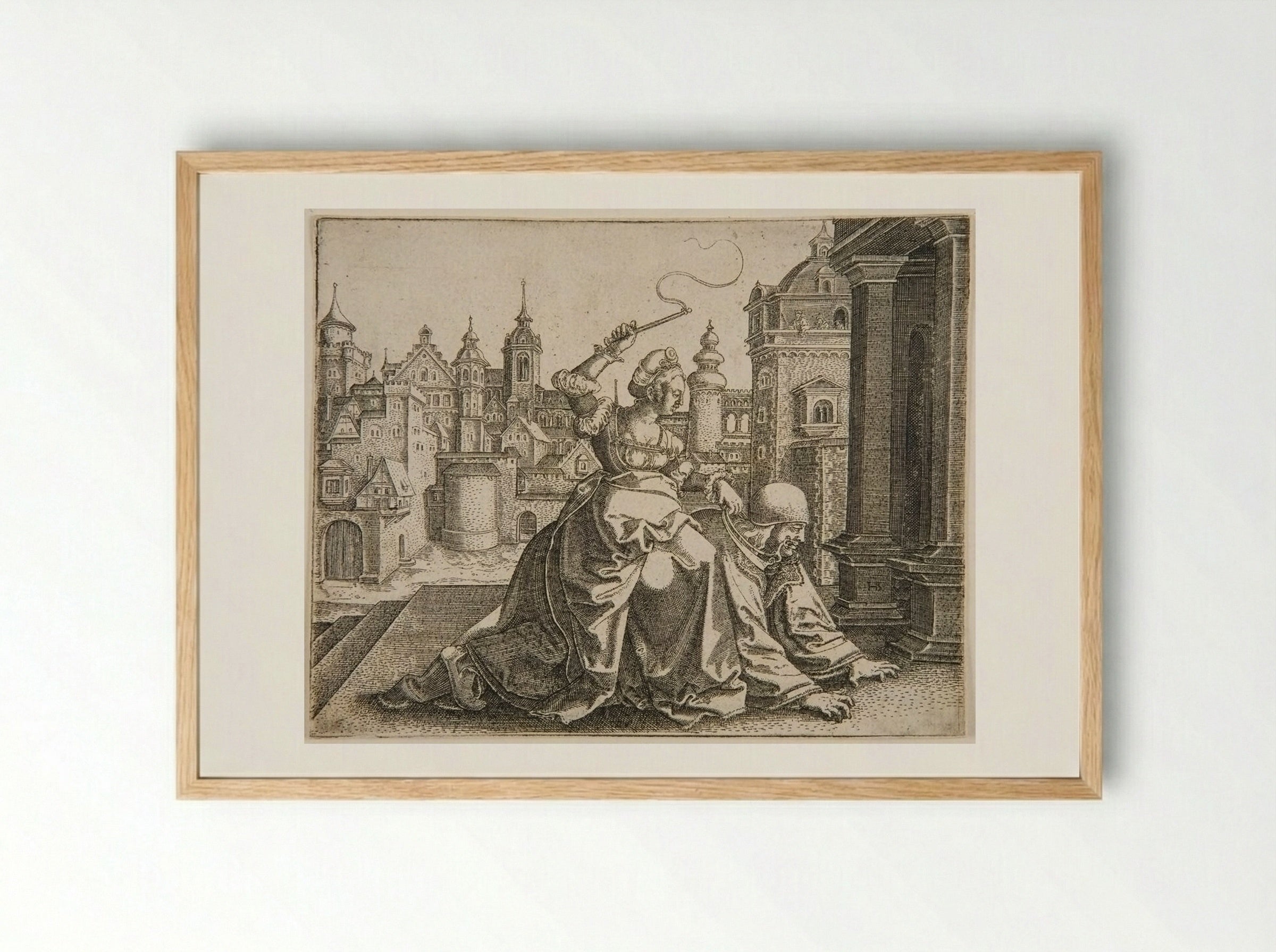 Aristotle and Phyllis - Hans Brosamer - Framed Print Wood