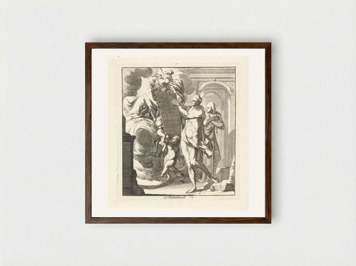 Arithmetica - Caspar Luyken - Framed Print Dark Wood