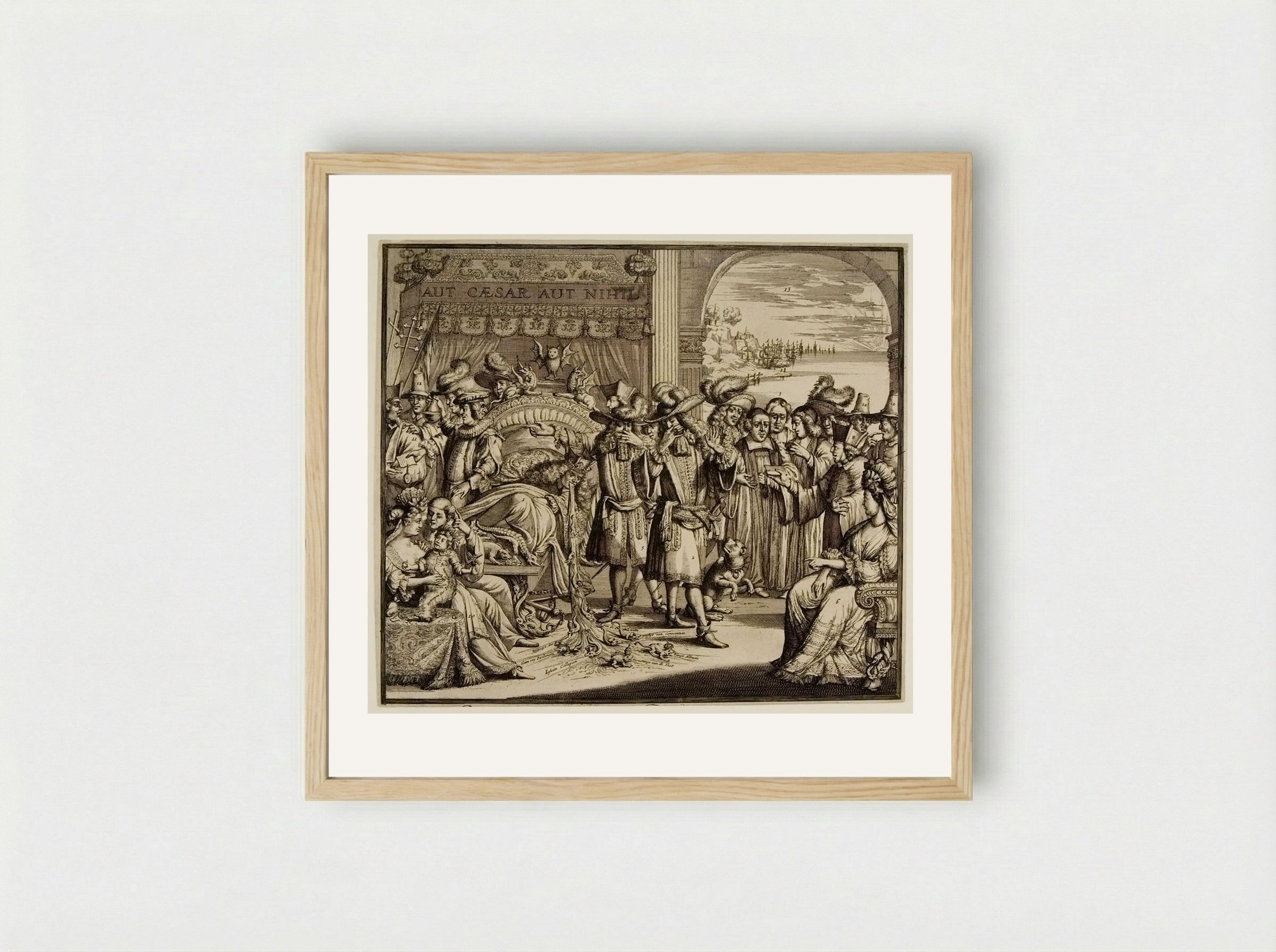 Arlequin Deodat et Pamirge Hypochondriaques - Romeyn de Hooghe - Framed Print Wood