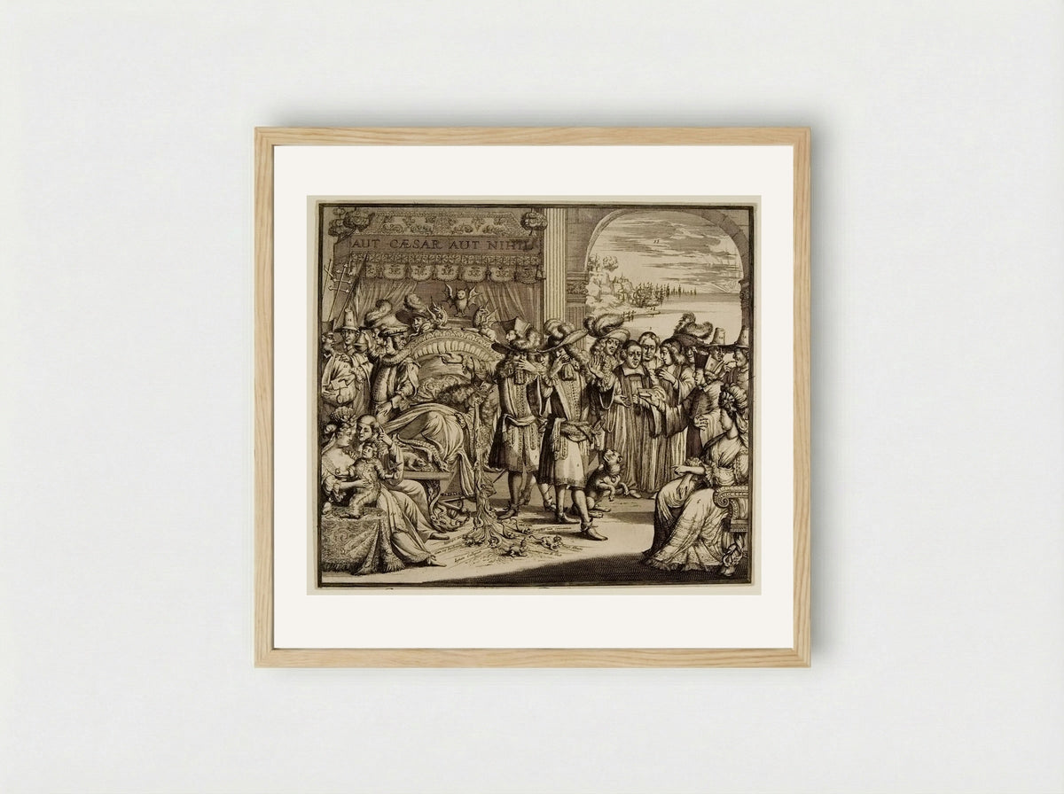 Arlequin Deodat et Pamirge Hypochondriaques - Romeyn de Hooghe - Framed Print Wood