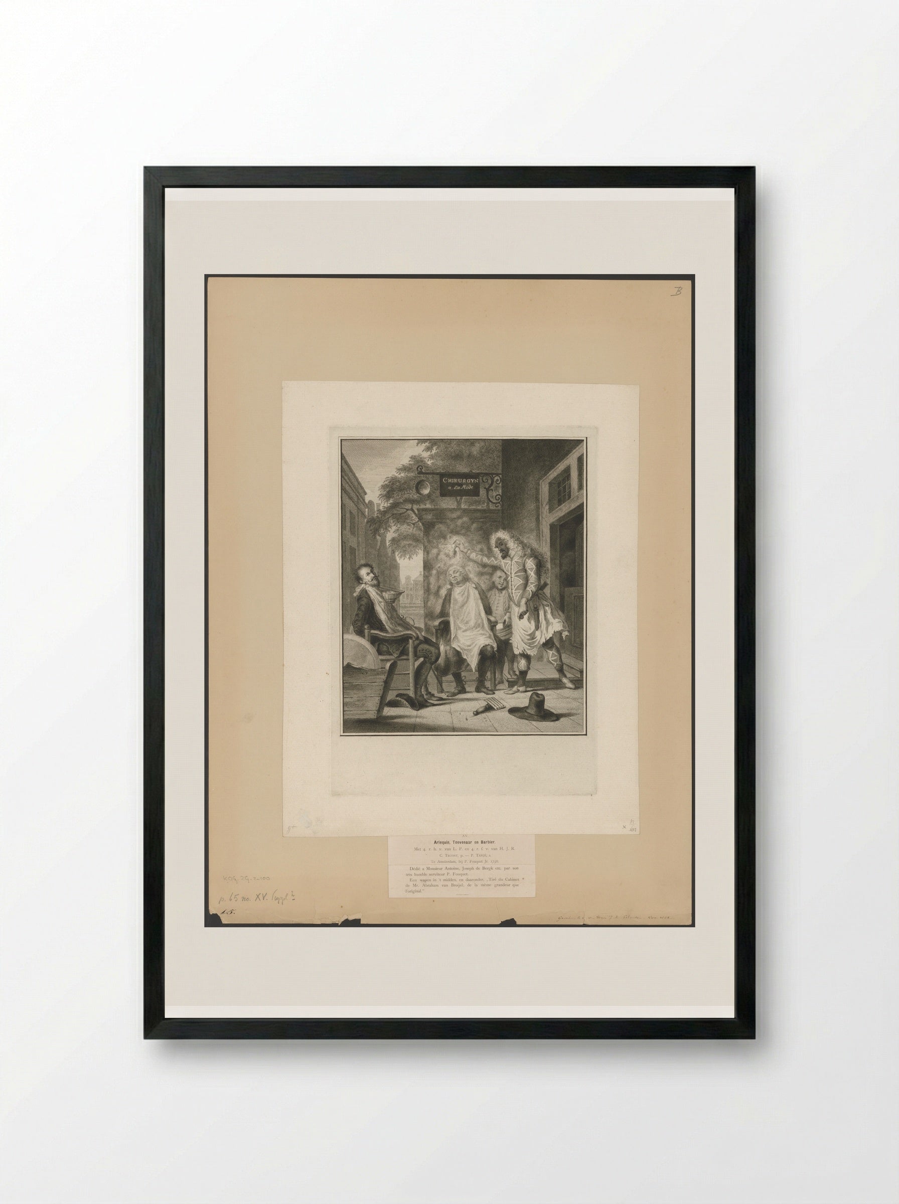 Arlequin, tovenaar en barbier: de bedrogen rivalen - Pieter Tanjé - Framed Print Black
