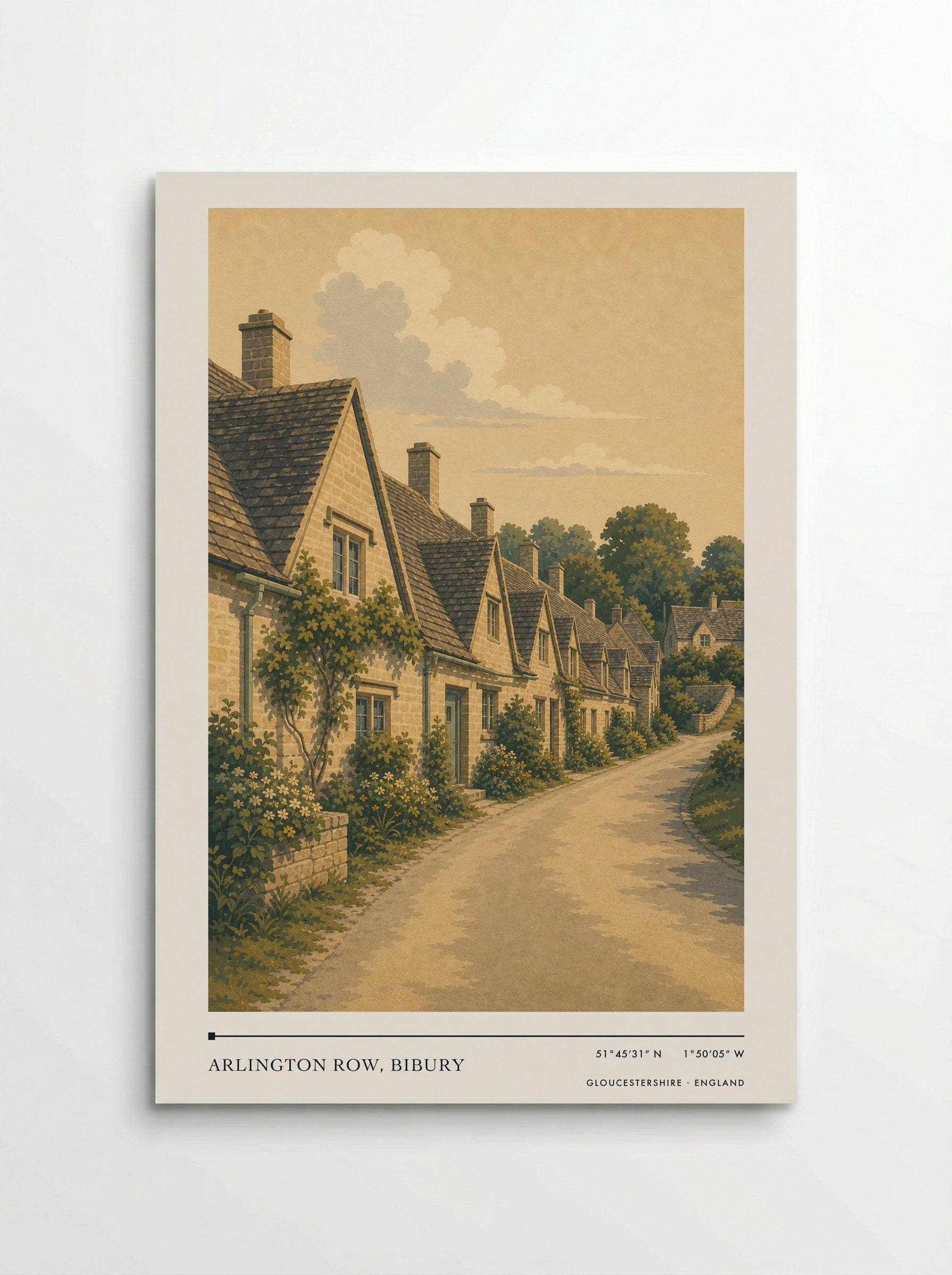Arlington Row, Bibury Gloucestershire England Travel Poster - Poster