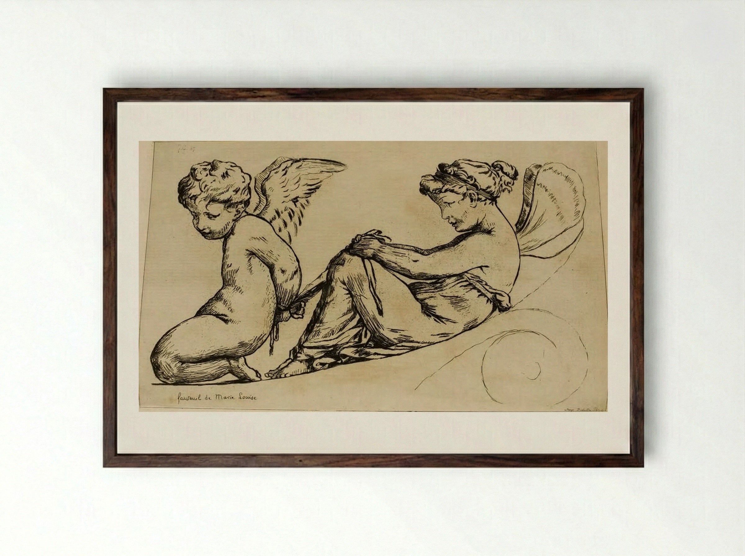 Arm of the Chair of Empress Marie-Louise - Jules de Goncourt - Framed Print Dark Wood