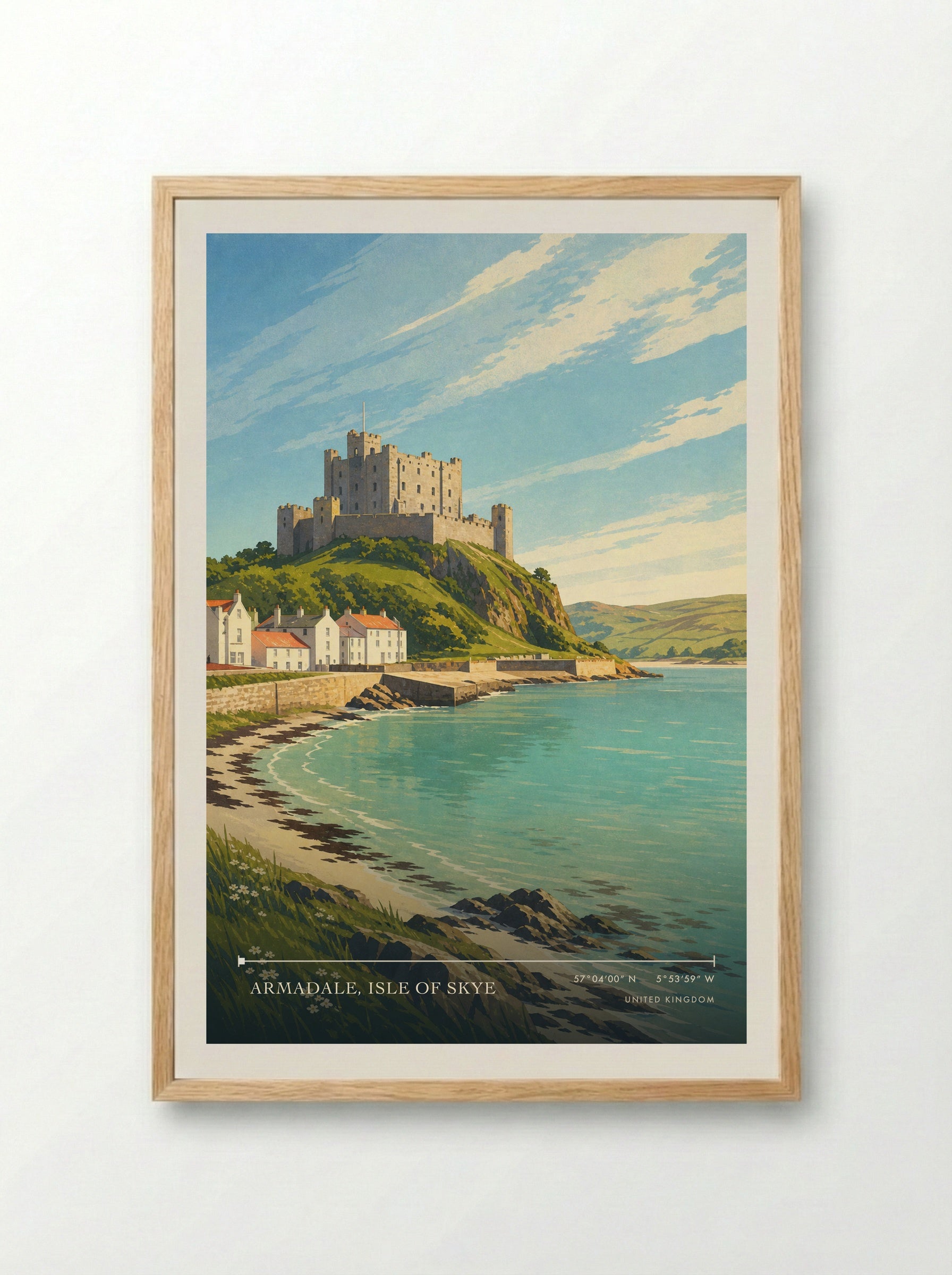 Armadale, Isle of Skye United Kingdom Travel Poster - Framed Print Wood