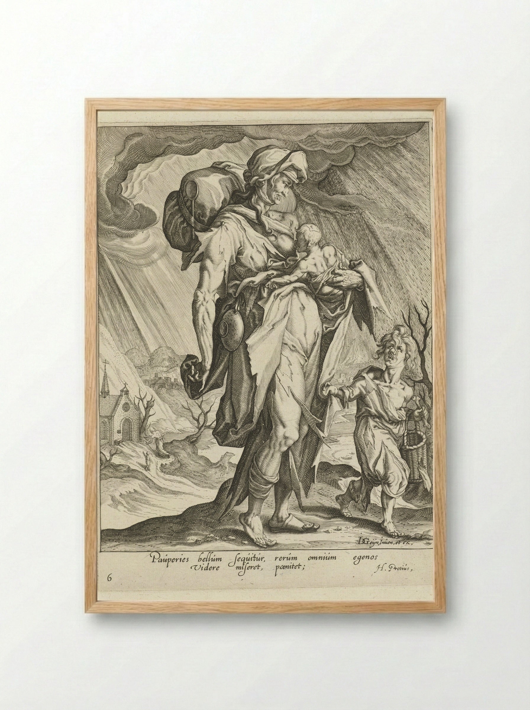 Armoede (Paupertas) - Zacharias Dolendo - Framed Print Wood