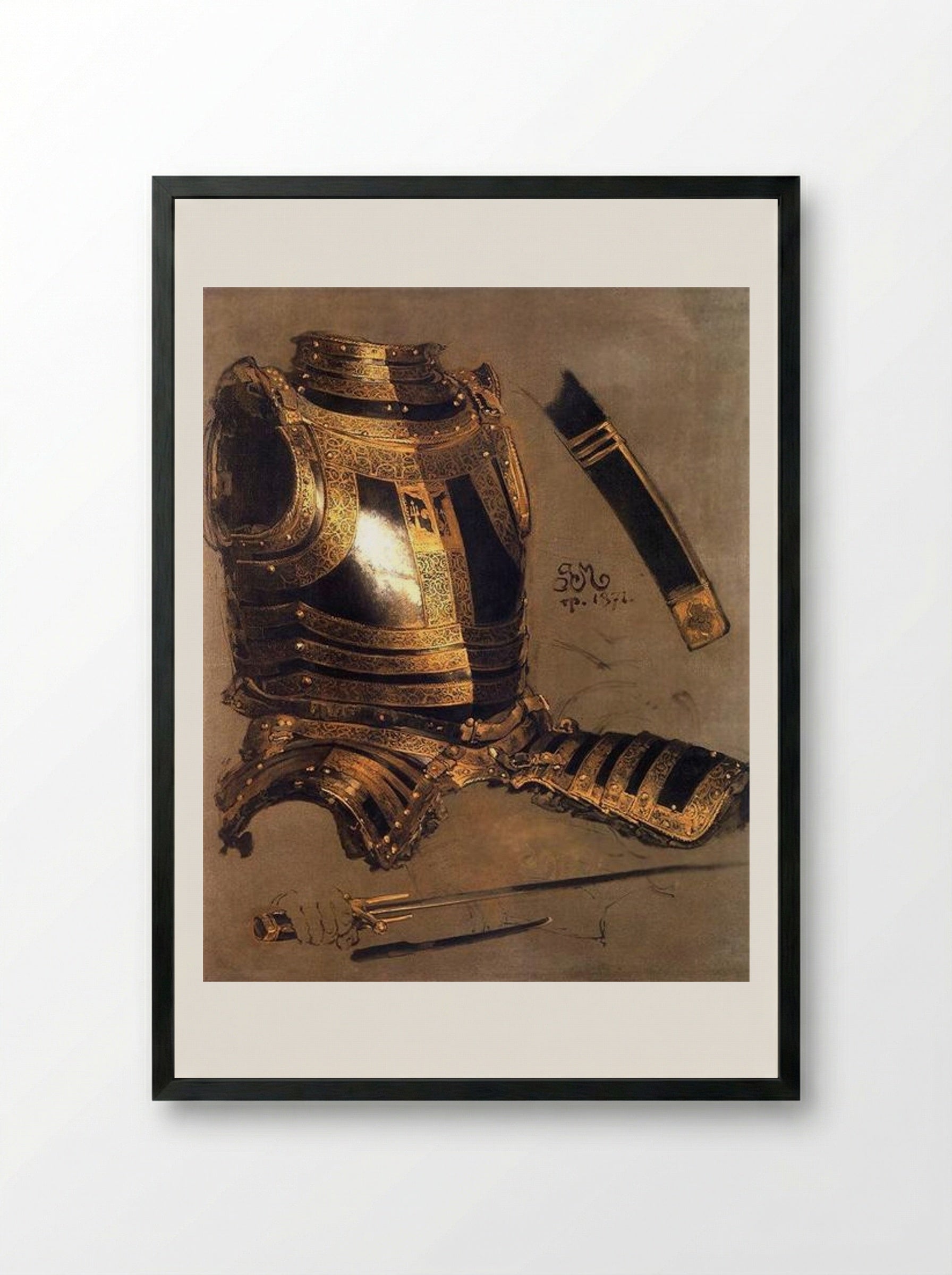Armor of Stefan Batory - Jan Matejko - Framed Print Black