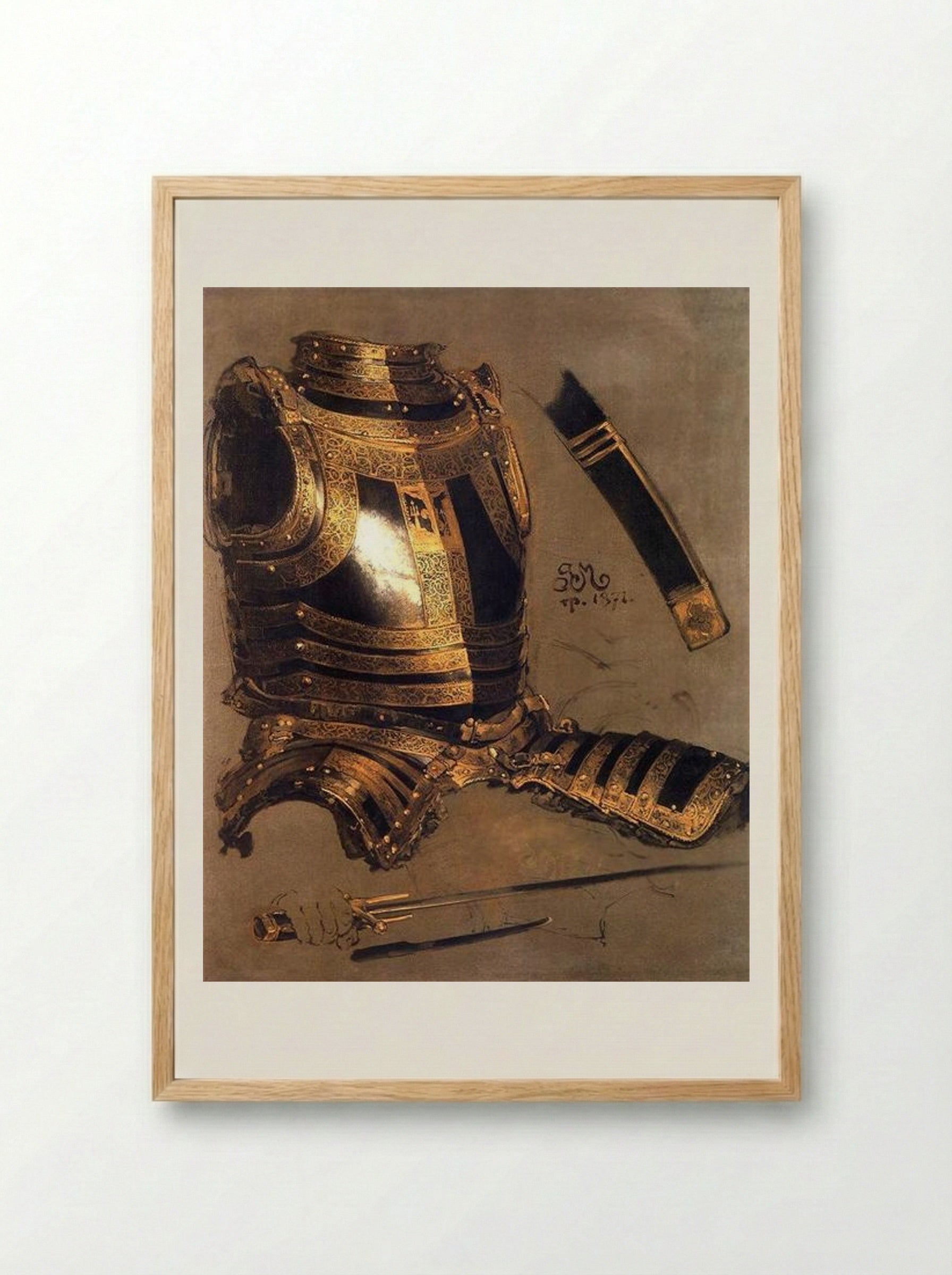 Armor of Stefan Batory - Jan Matejko - Framed Print Wood