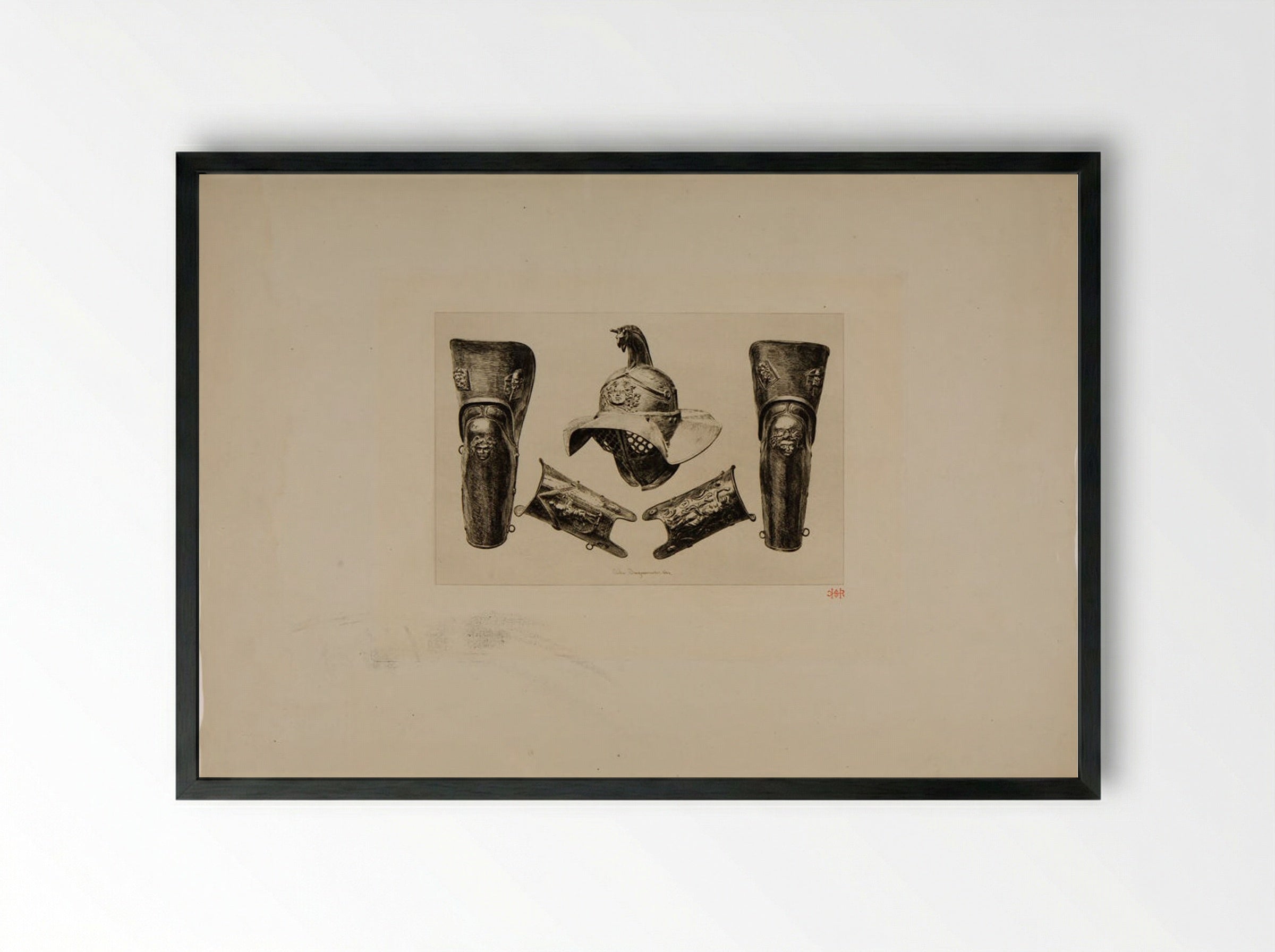 Armor of a Gladiator - Jules Ferdinand Jacquemart - Framed Print Black