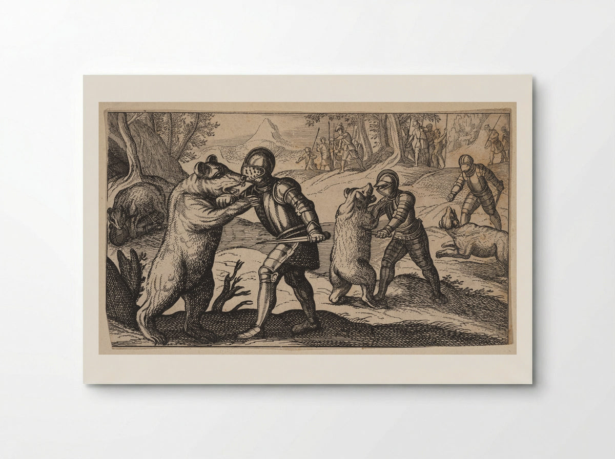 Armored Men Fighting Bears - Antonio Tempesta - Poster