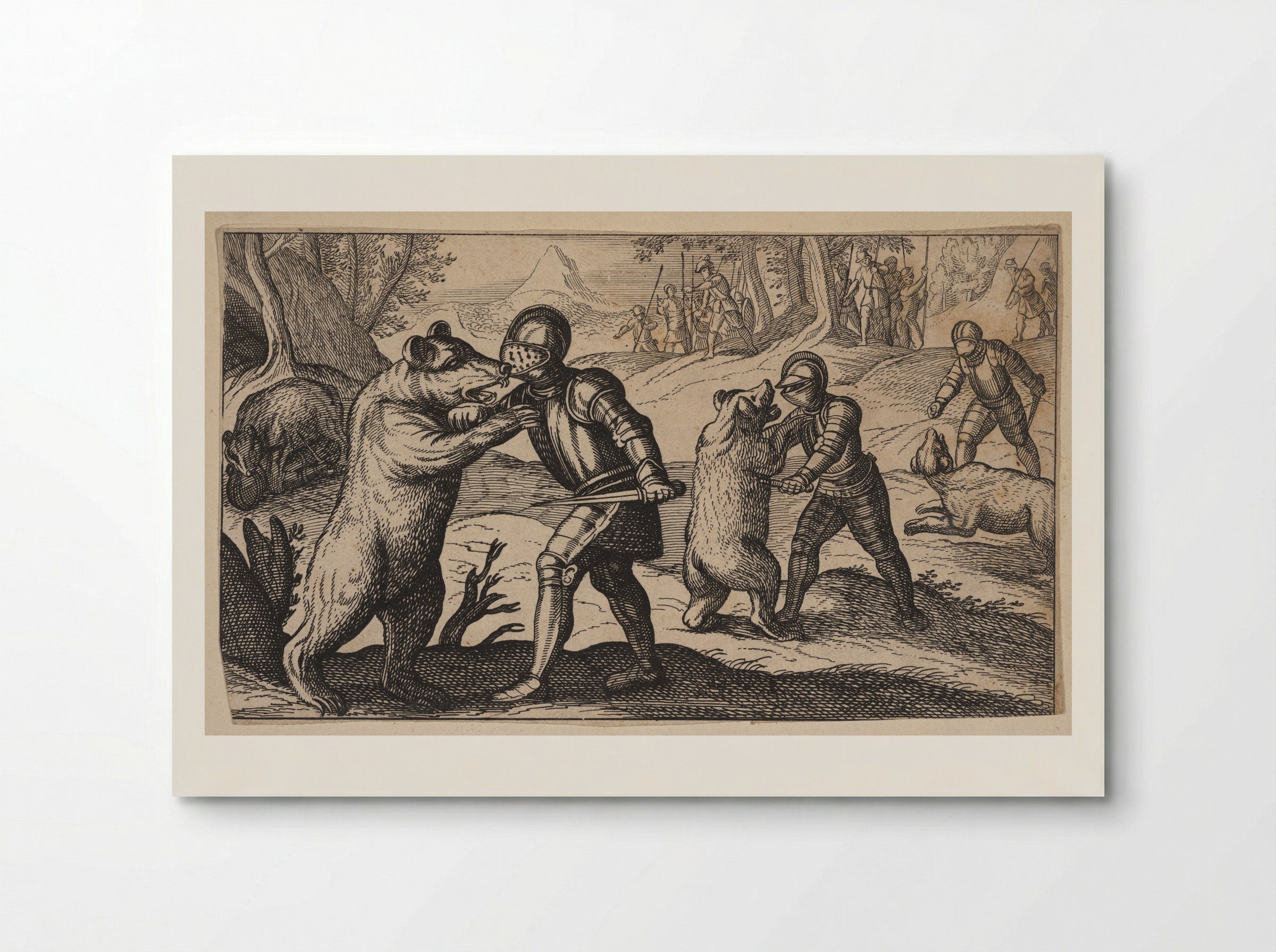 Armored Men Fighting Bears - Antonio Tempesta - Poster