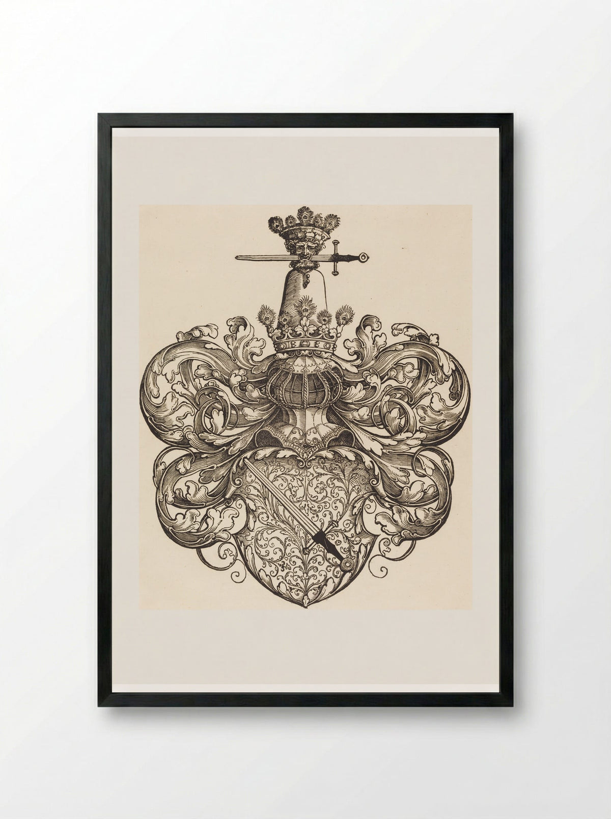 Arms of Beham - Sebald Beham - Framed Print Black