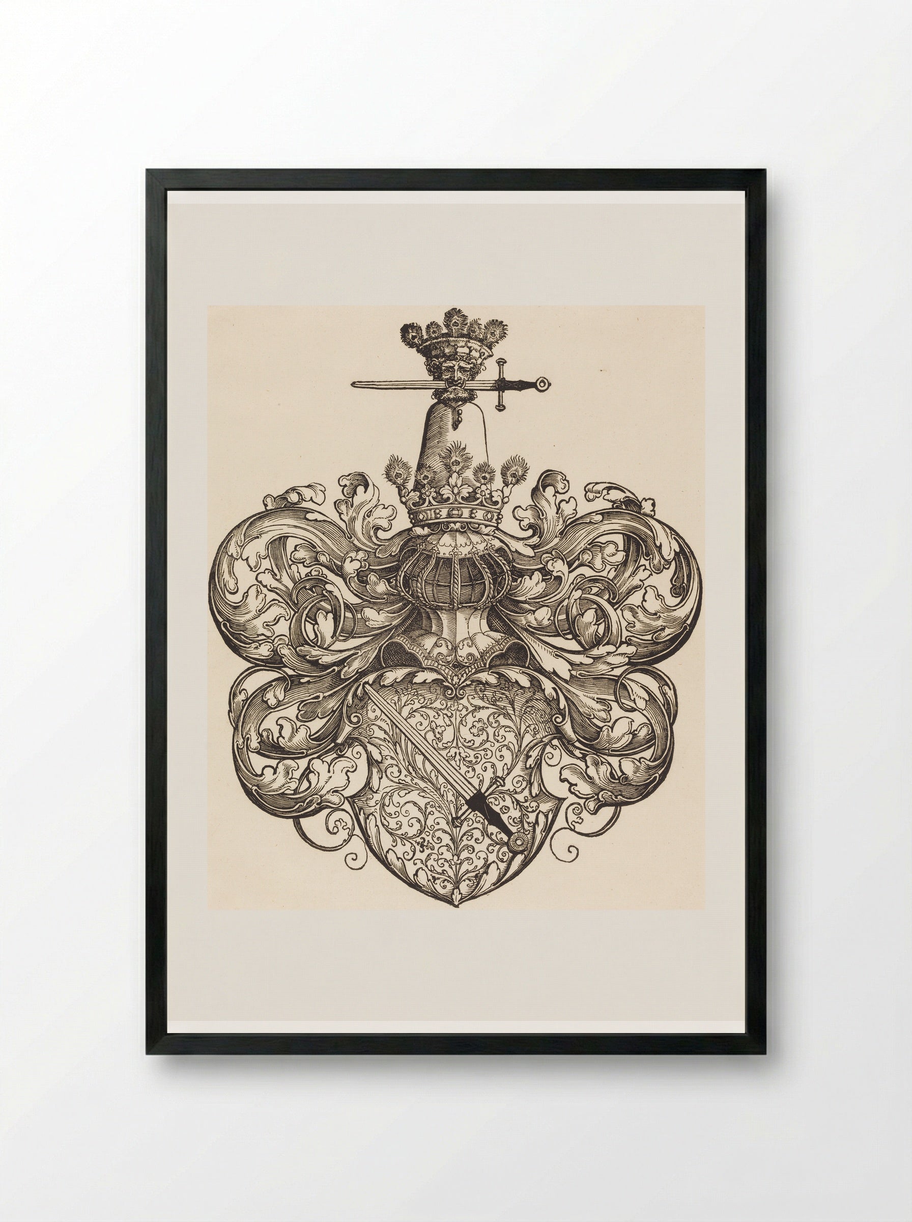 Arms of Beham - Sebald Beham - Framed Print Black
