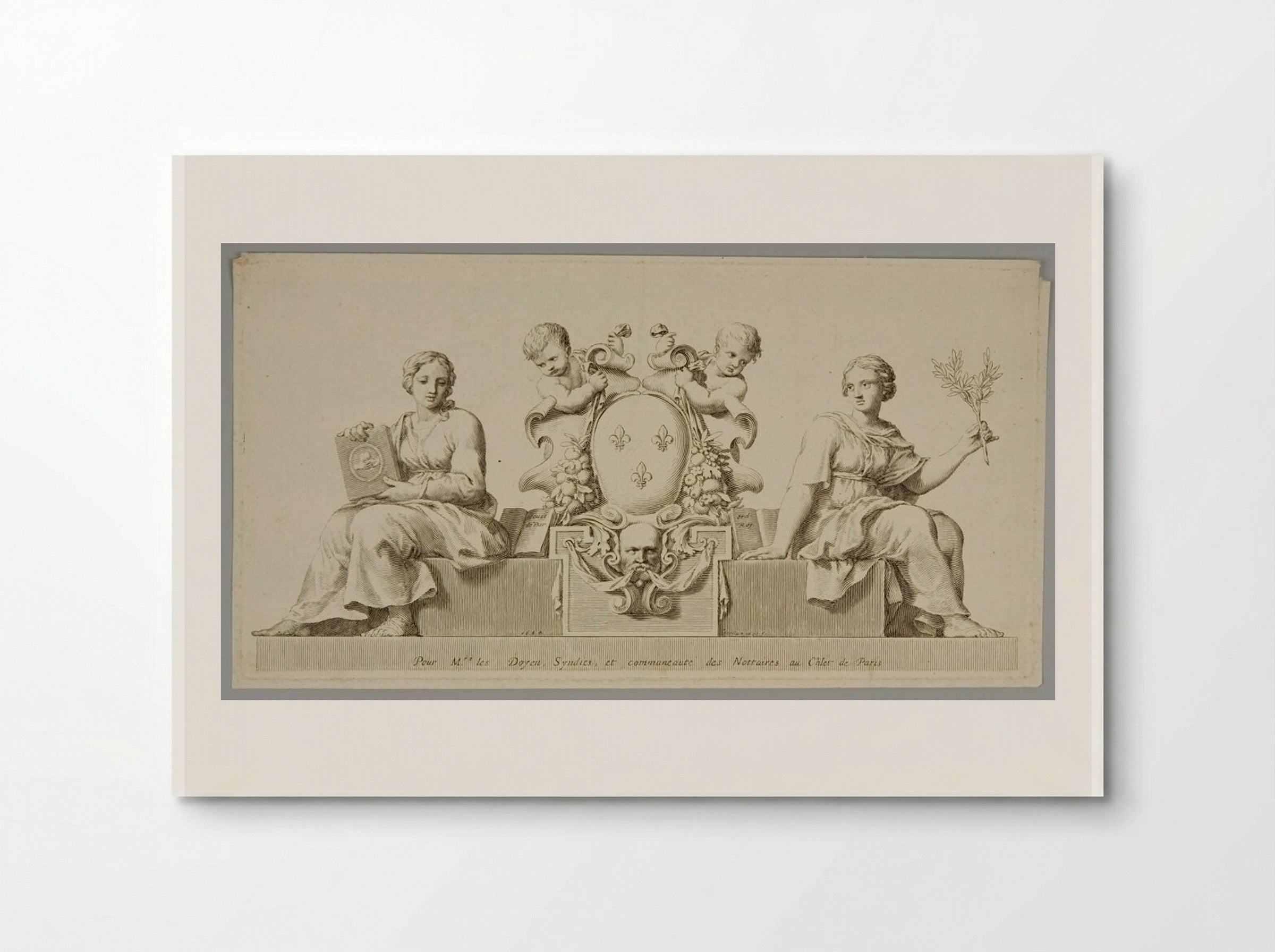 Arms of France with Law and Sincerity - Claude Mellan - Poster