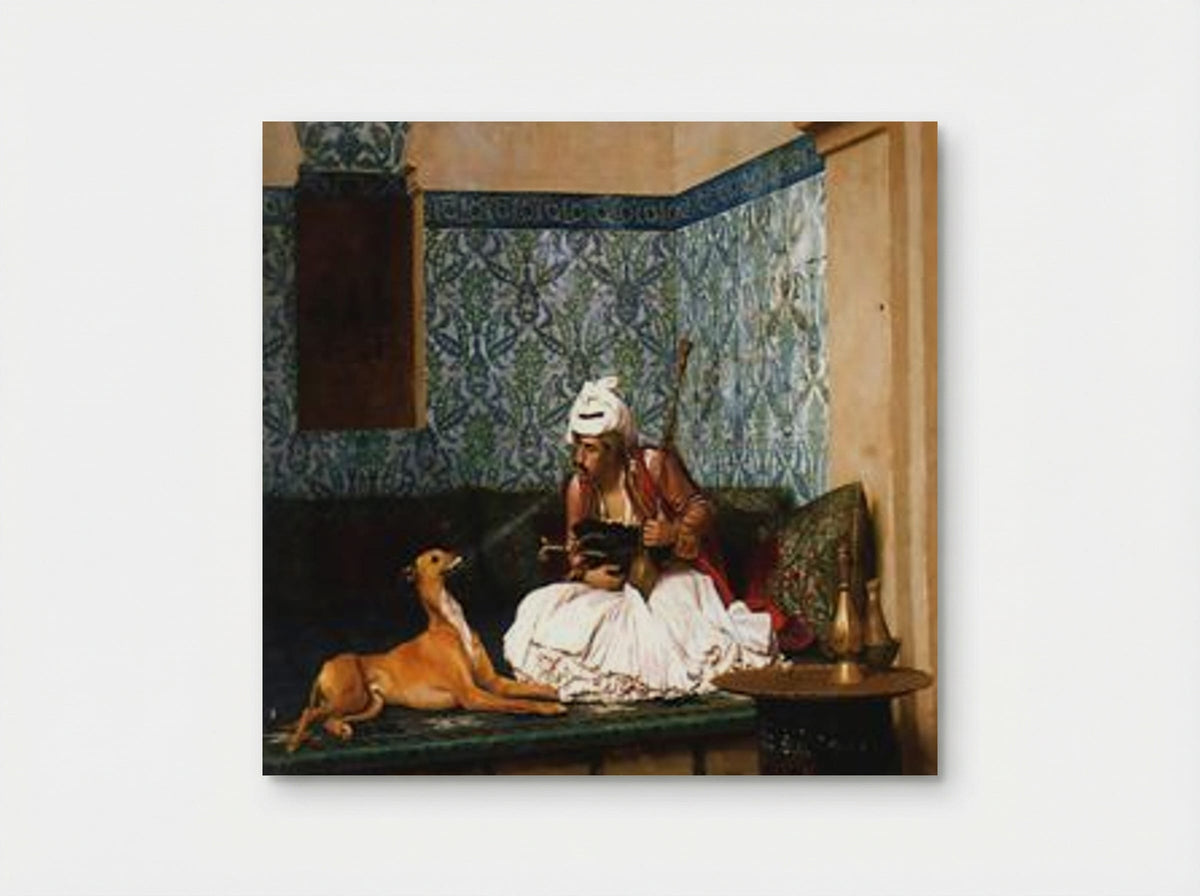 Arnaut Blowing Smoke at the Nose of His Dog - Jean-Léon Gérôme - Poster