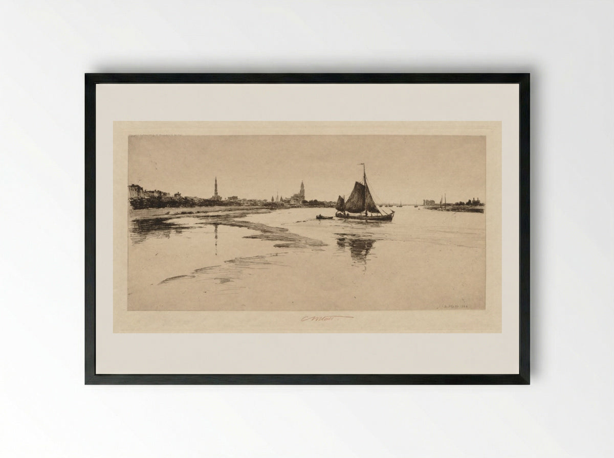 Arnheim on the Rhine - Charles Adams Platt - Framed Print Black